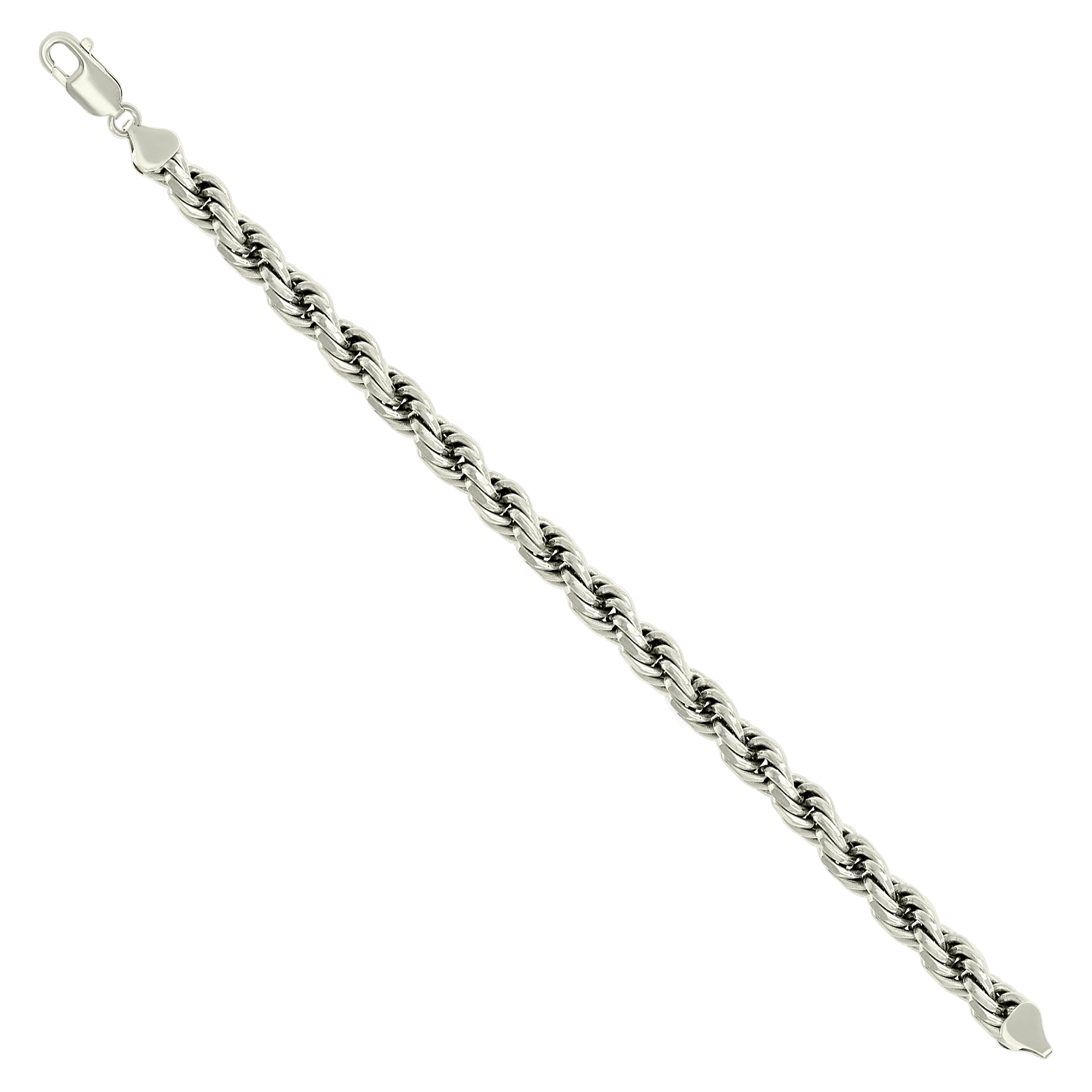 925 Sterling Silver Solid Rope Chain Silver 025 0.5mm