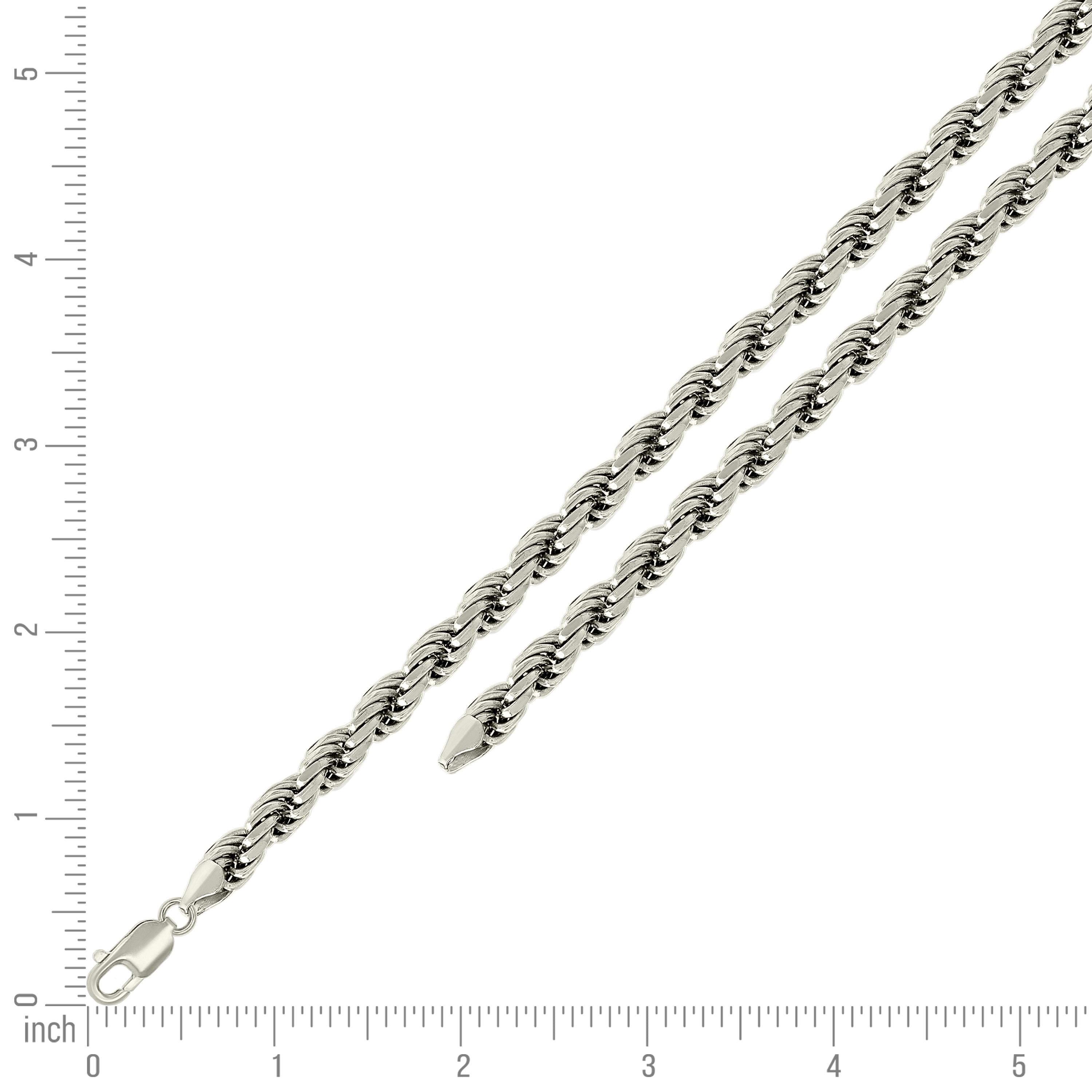 925 Sterling Silver Solid Rope Chain Silver 025 0.5mm