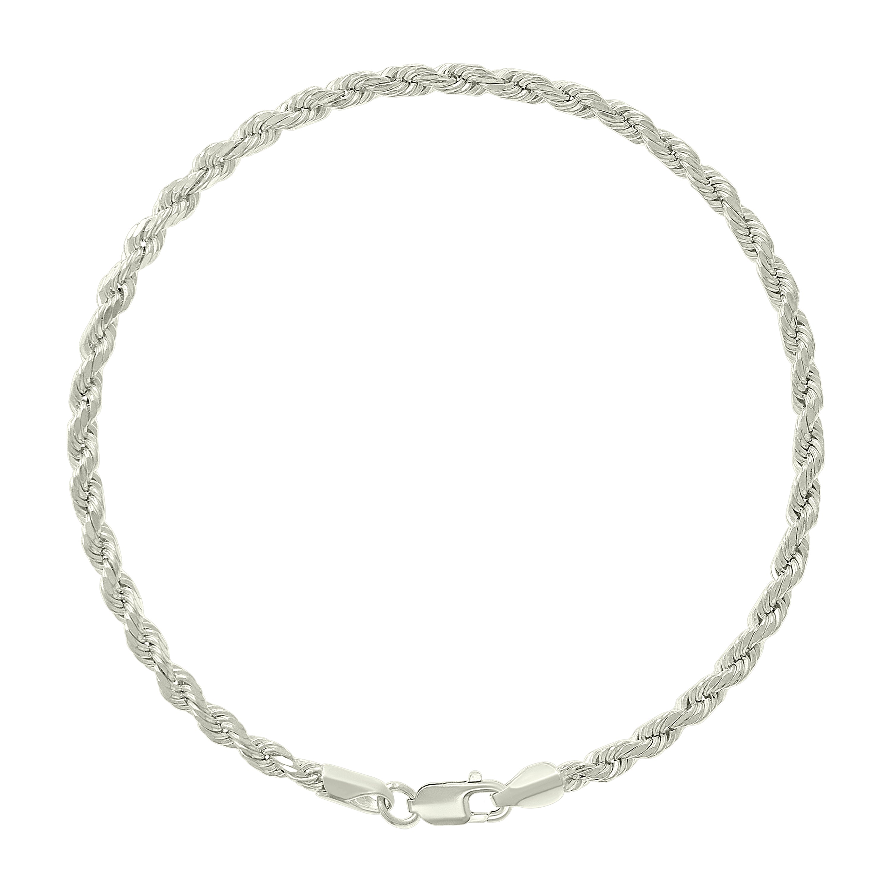 925 Sterling Silver Hollow Rope Chain Yellow 060 3mm