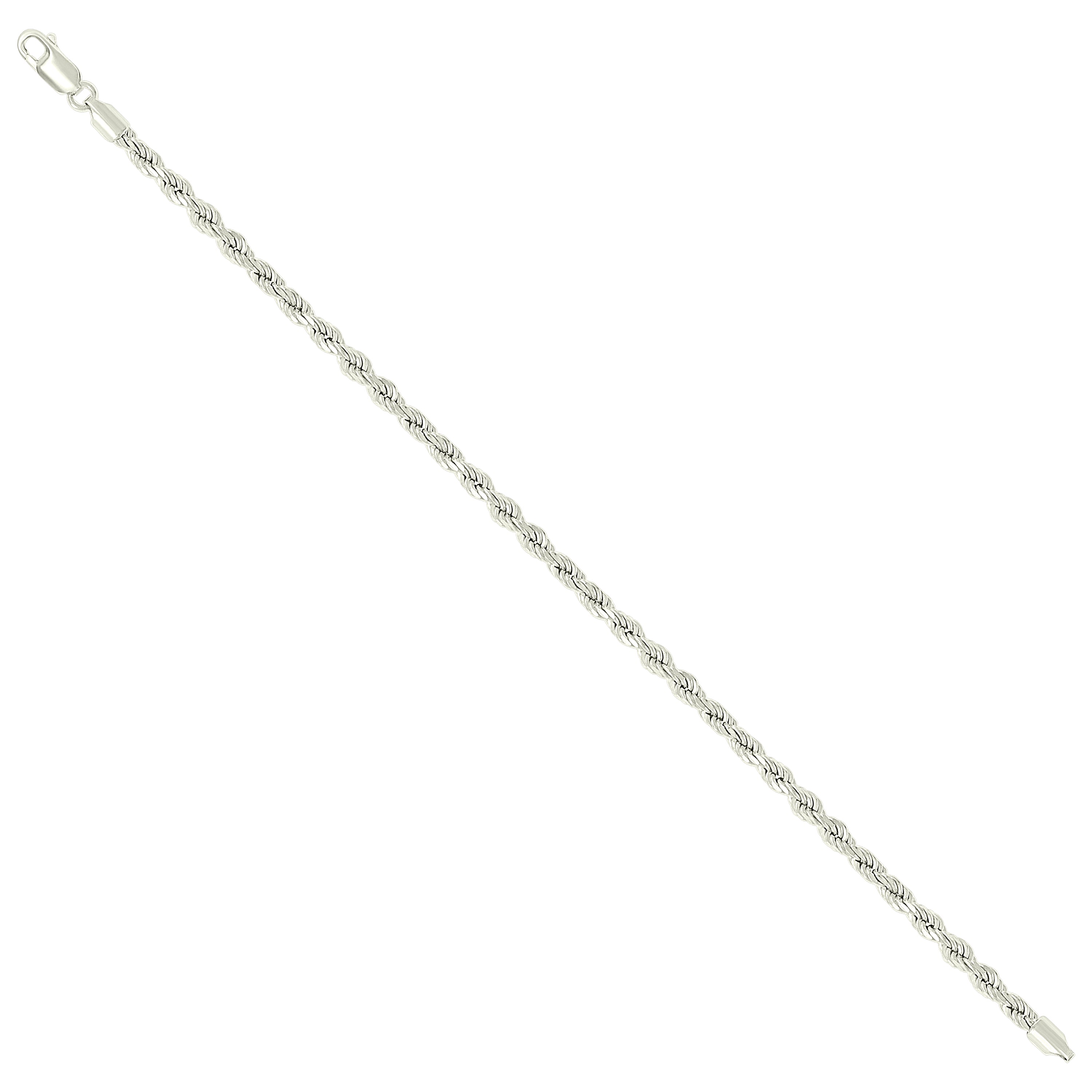 925 Sterling Silver Hollow Rope Chain Yellow 060 3mm