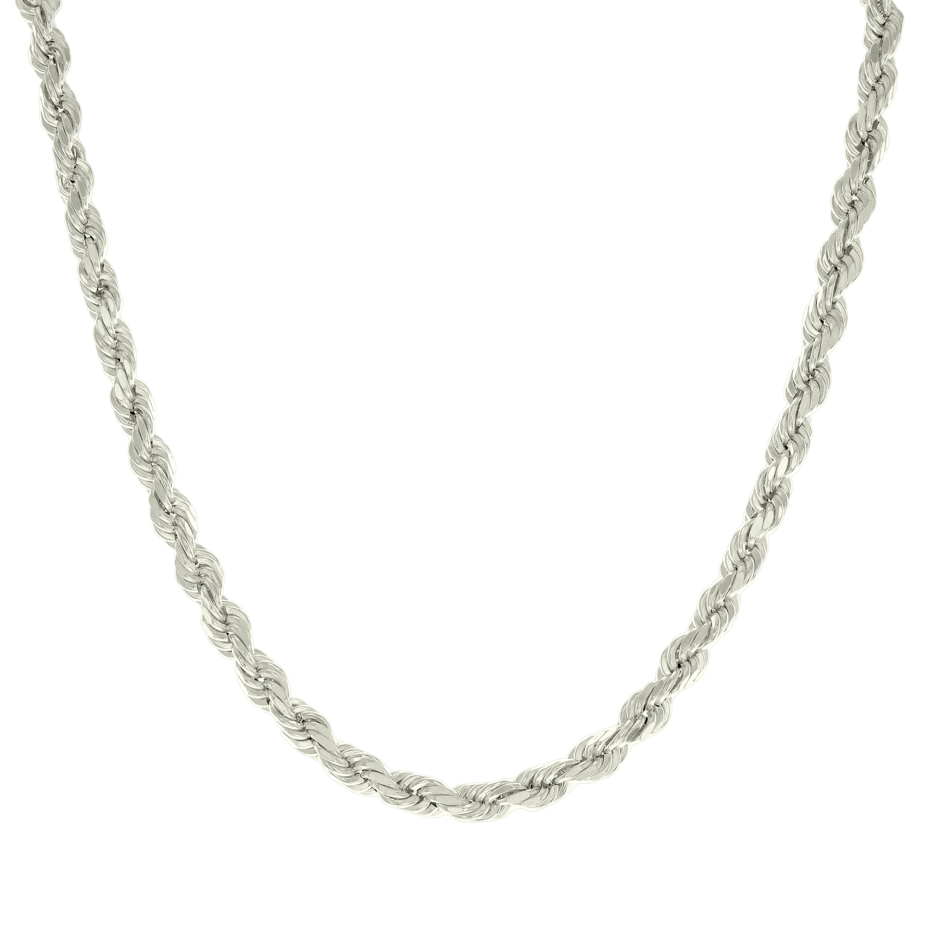925 Sterling Silver Hollow Rope Chain Yellow 060 3mm