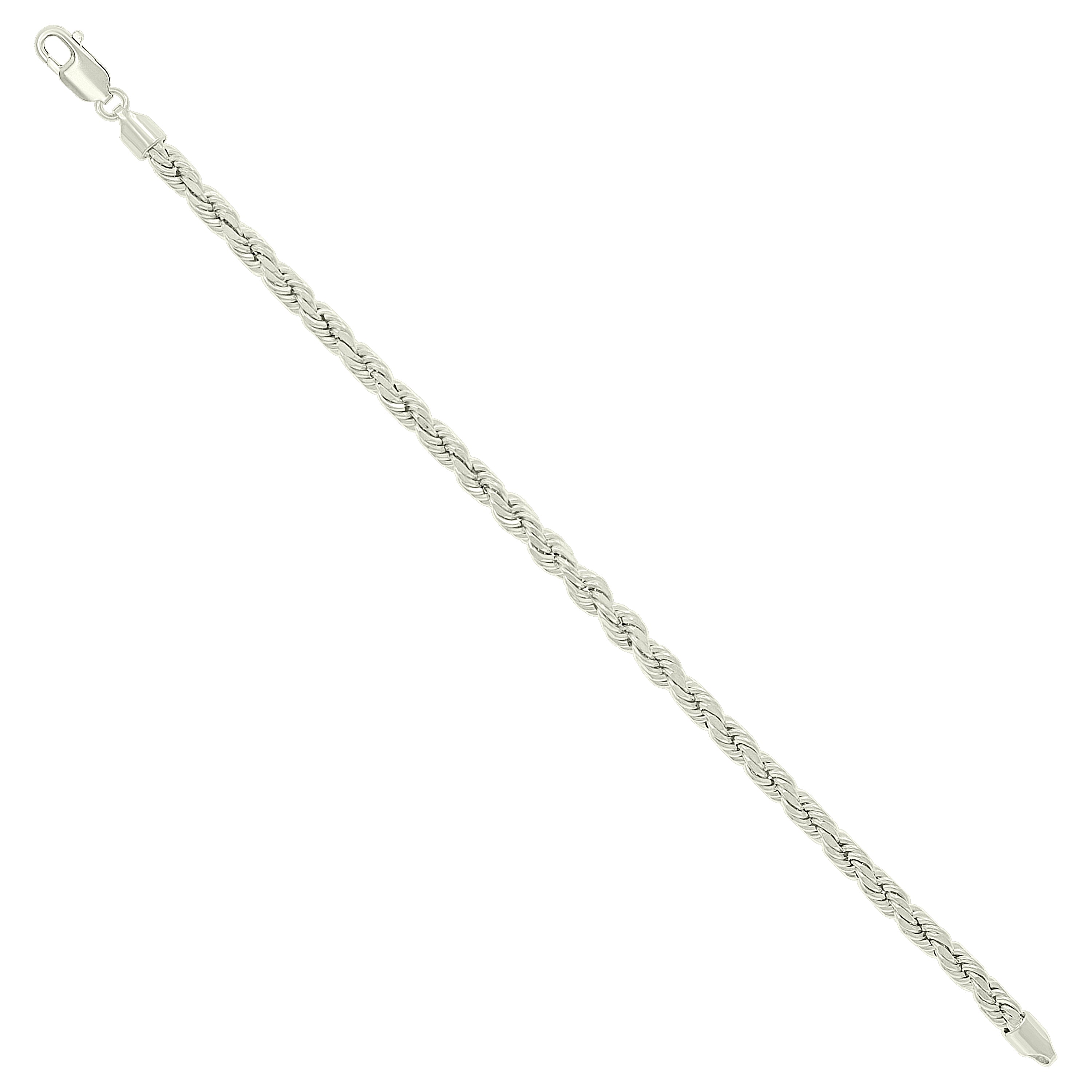 925 Sterling Silver Hollow Rope Chain Yellow 060 3mm