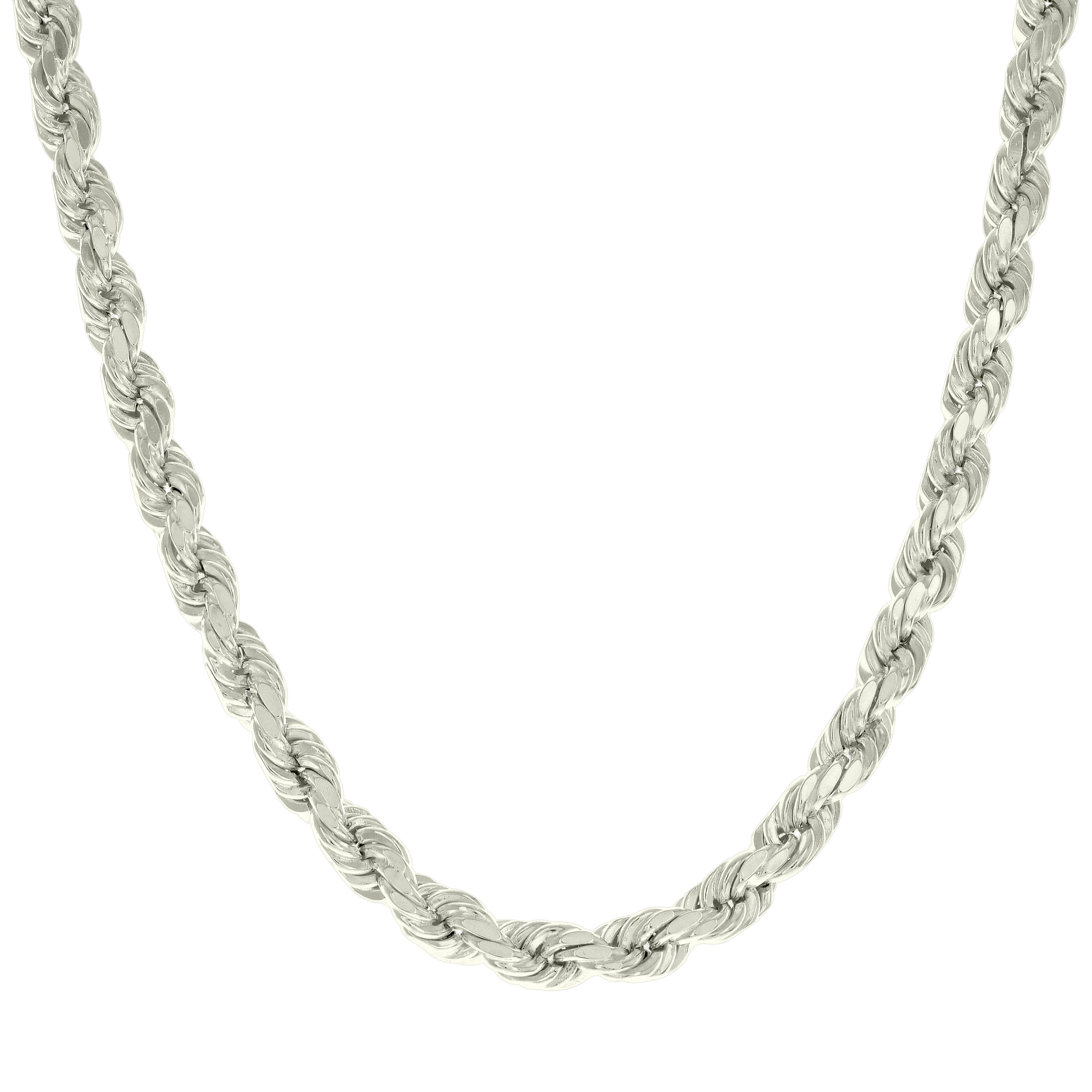 925 Sterling Silver Hollow Rope Chain Yellow 060 3mm