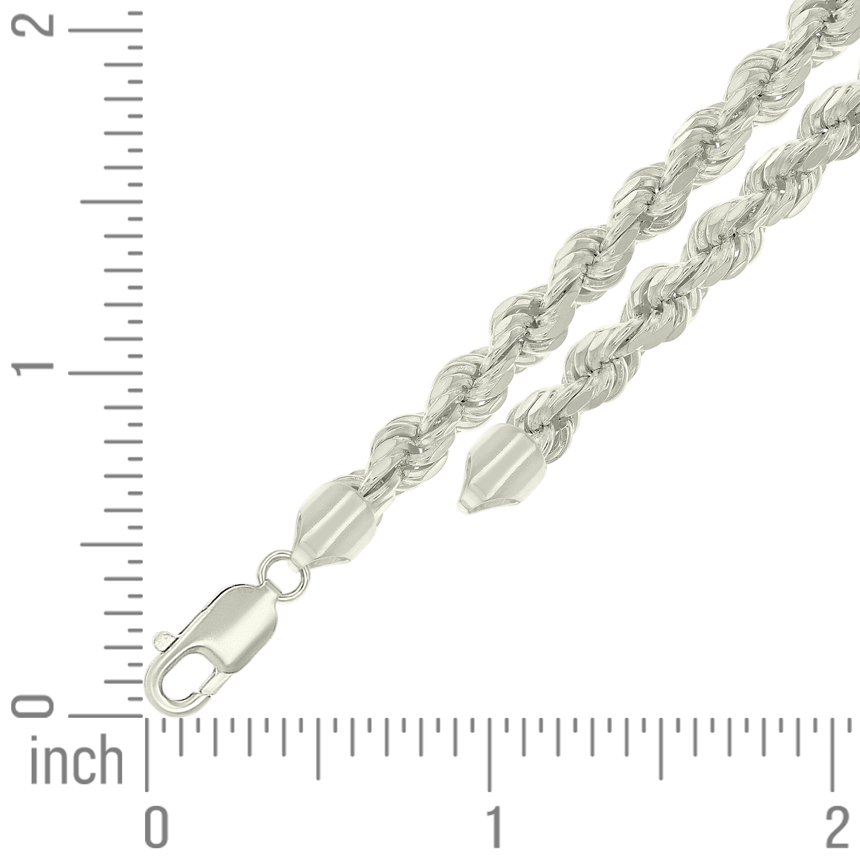 925 Sterling Silver Hollow Rope Chain Yellow 060 3mm