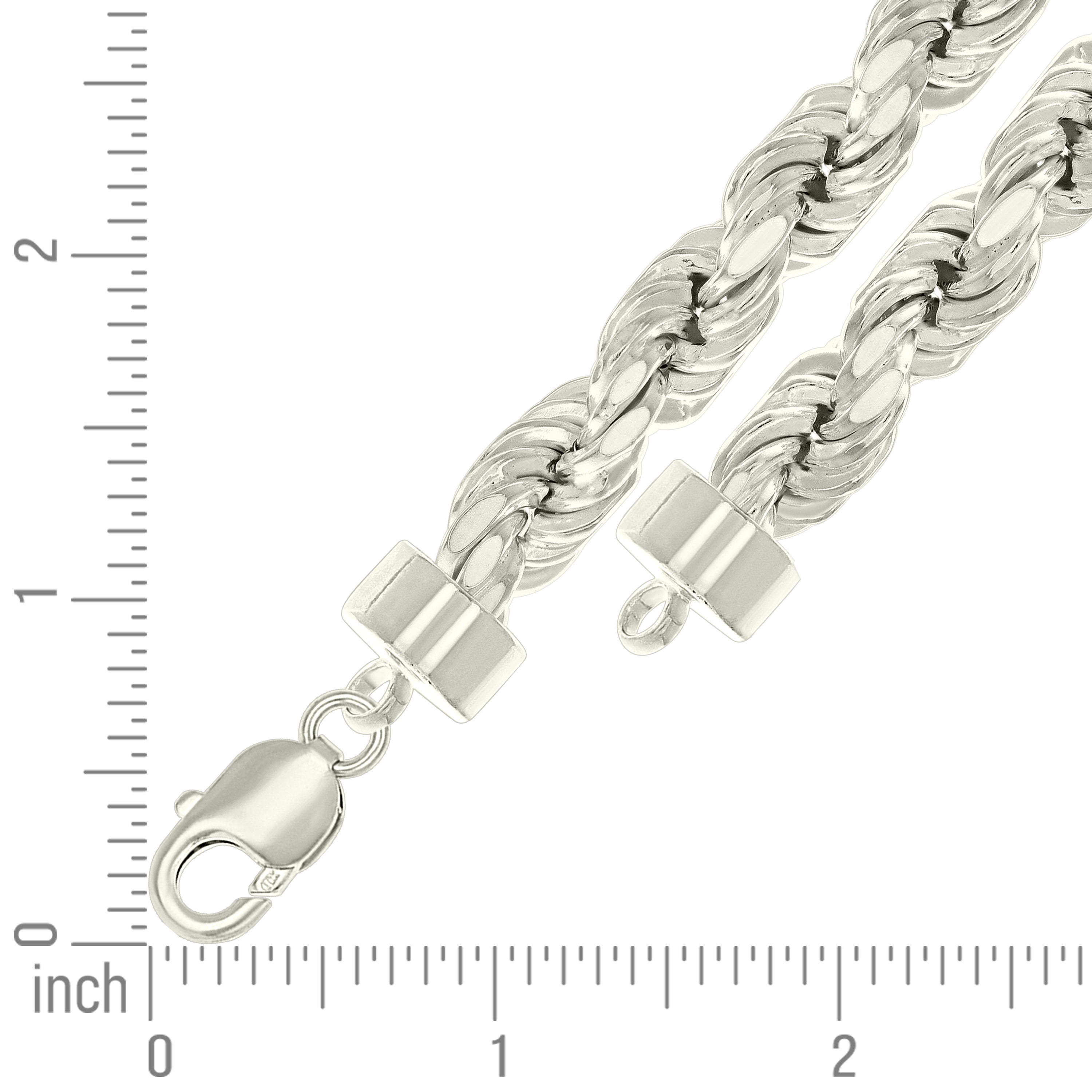 925 Sterling Silver Hollow Rope Chain Yellow 060 3mm