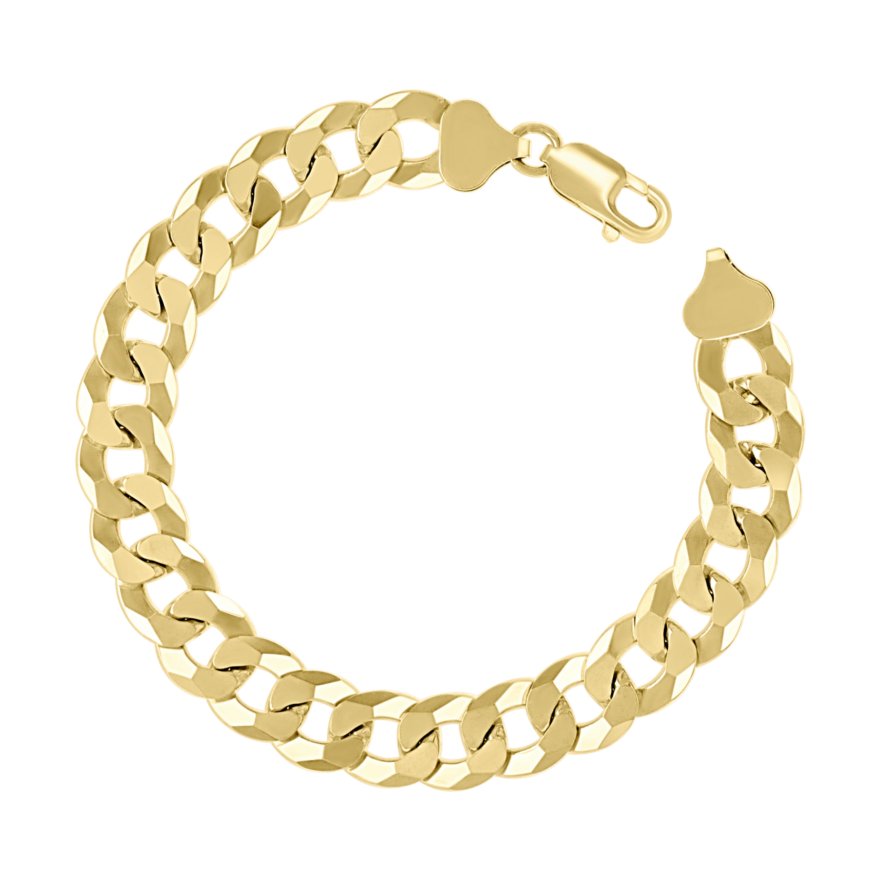 925 Sterling Silver Solid Super Flat Cuban Chain Yellow 060 2mm