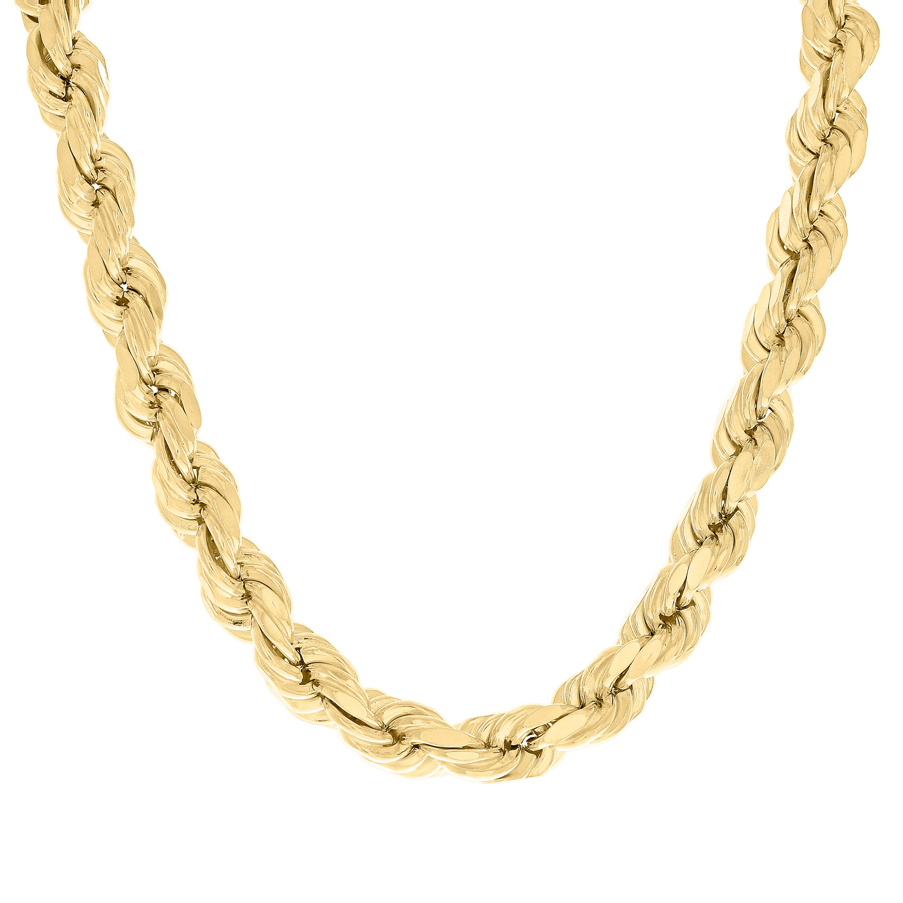925 Sterling Silver Hollow Rope Chain Yellow 060 3mm