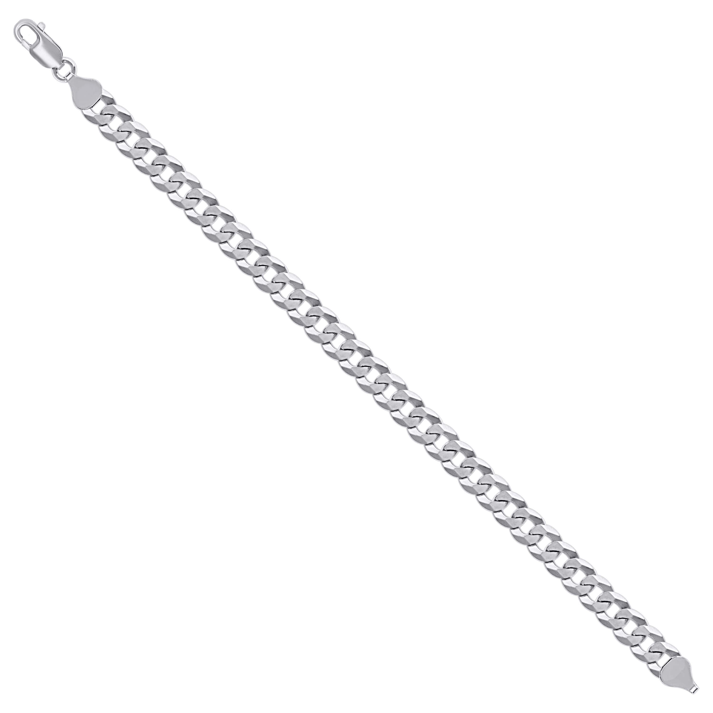 925 Sterling Silver Solid Super Flat Cuban Chain Rhodium 060 2.3mm