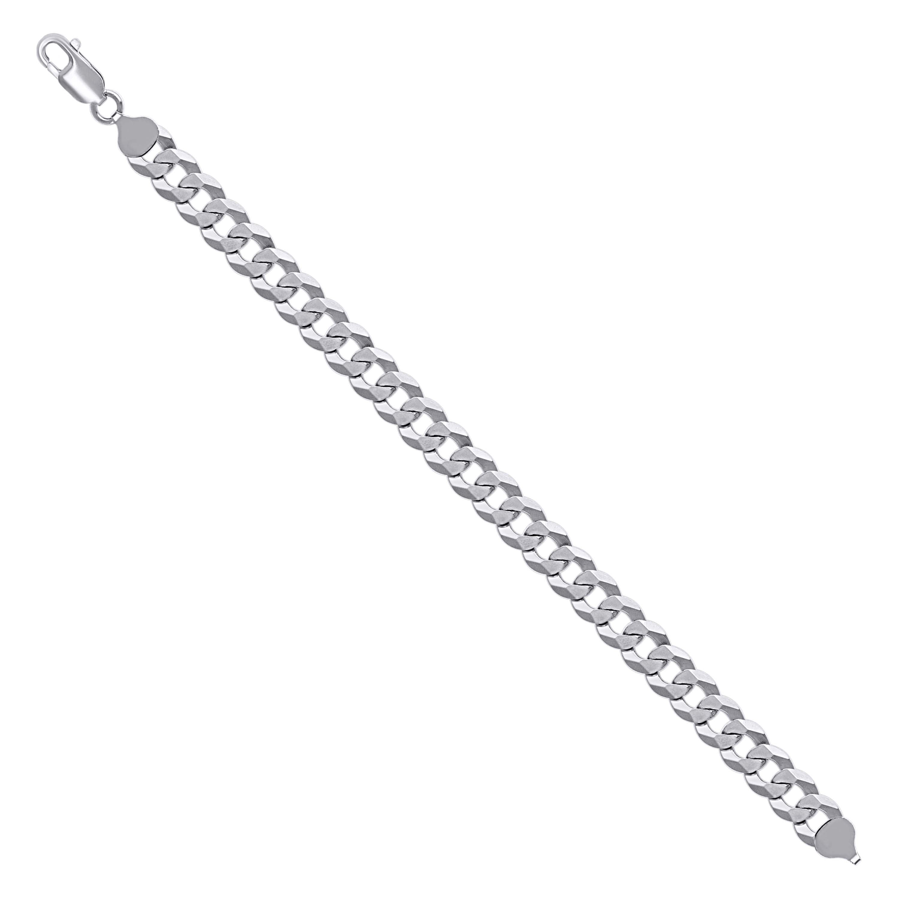 925 Sterling Silver Solid Super Flat Cuban Chain Rhodium 060 2.3mm