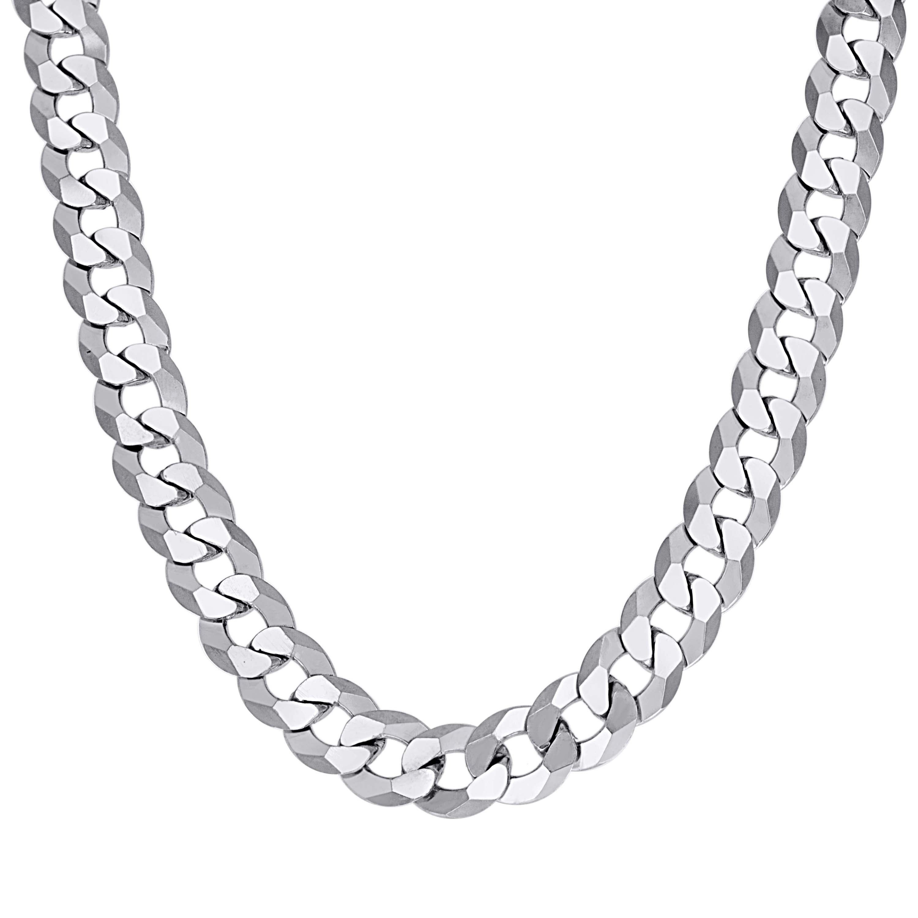 925 Sterling Silver Solid Super Flat Cuban Chain Rhodium 060 2.3mm