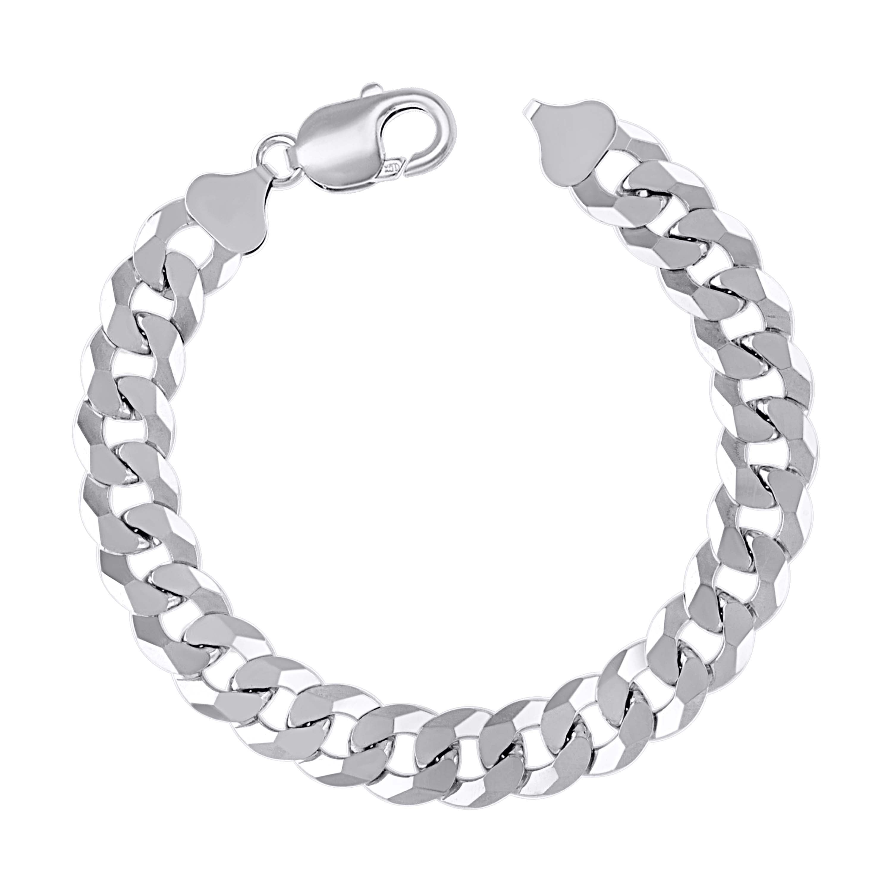 925 Sterling Silver Solid Super Flat Cuban Chain Rhodium 300 10.8M