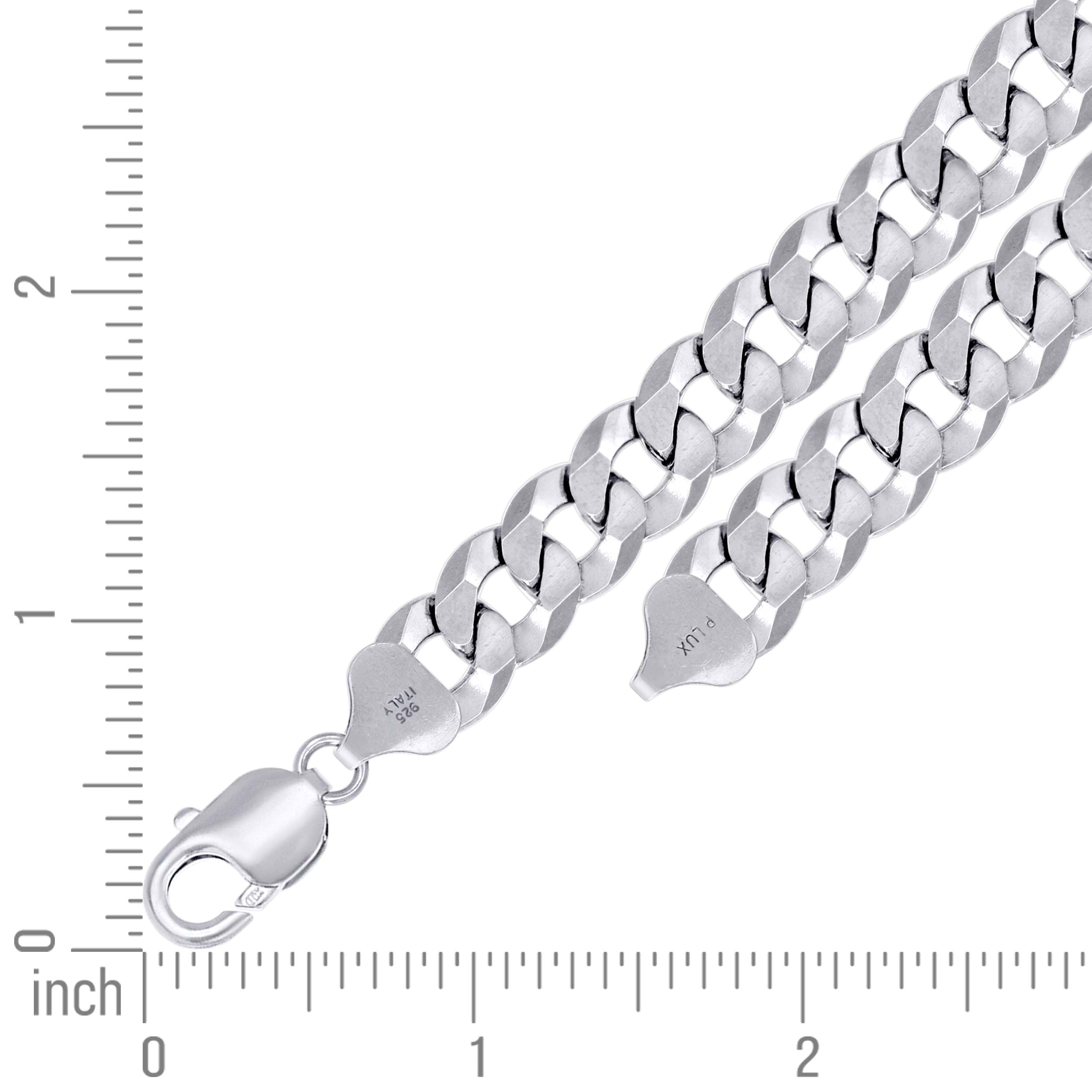 925 Sterling Silver Solid Super Flat Cuban Chain Rhodium 060 2.3mm