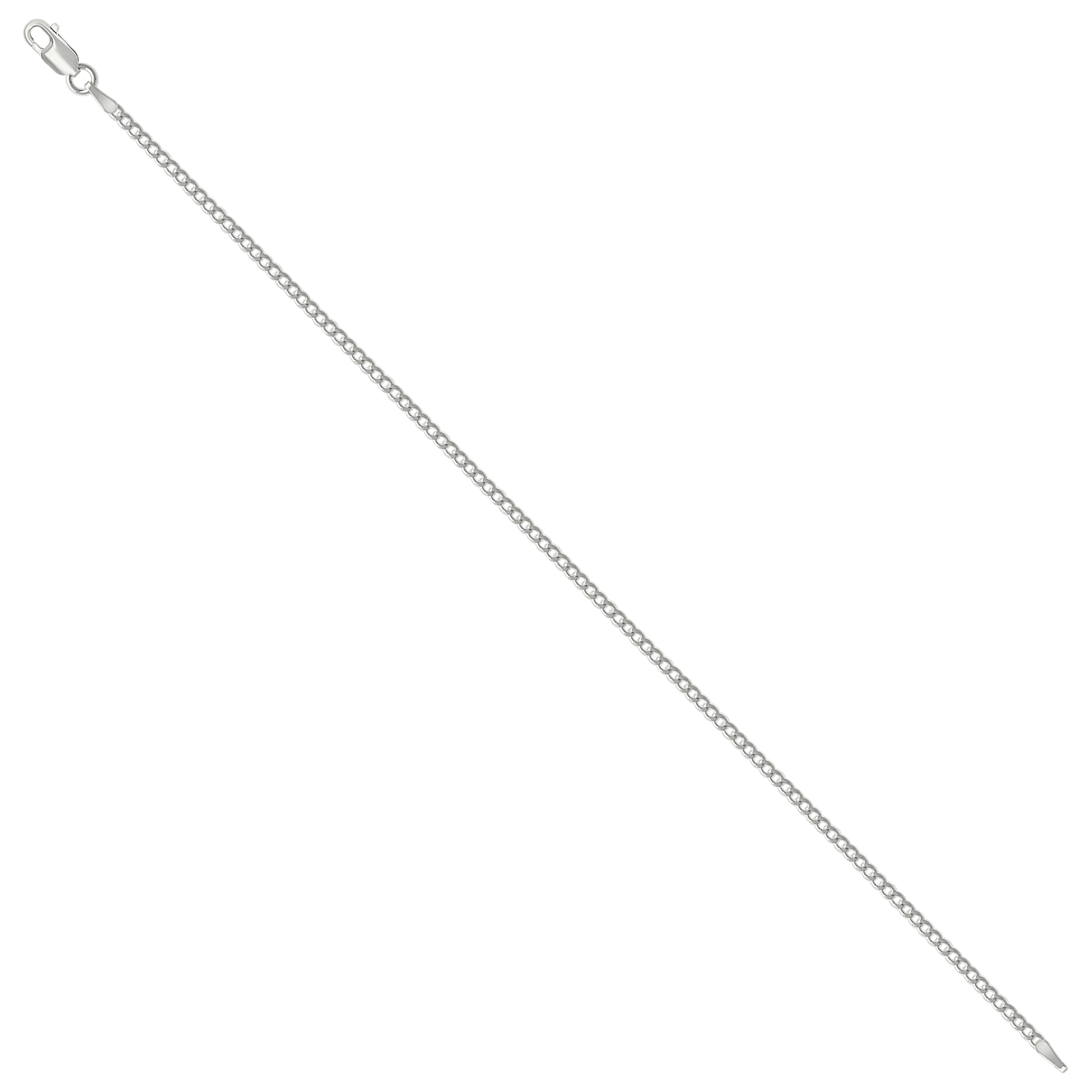 925 Sterling Silver Solid Super Flat Cuban Chain Silver 060 2.3mm