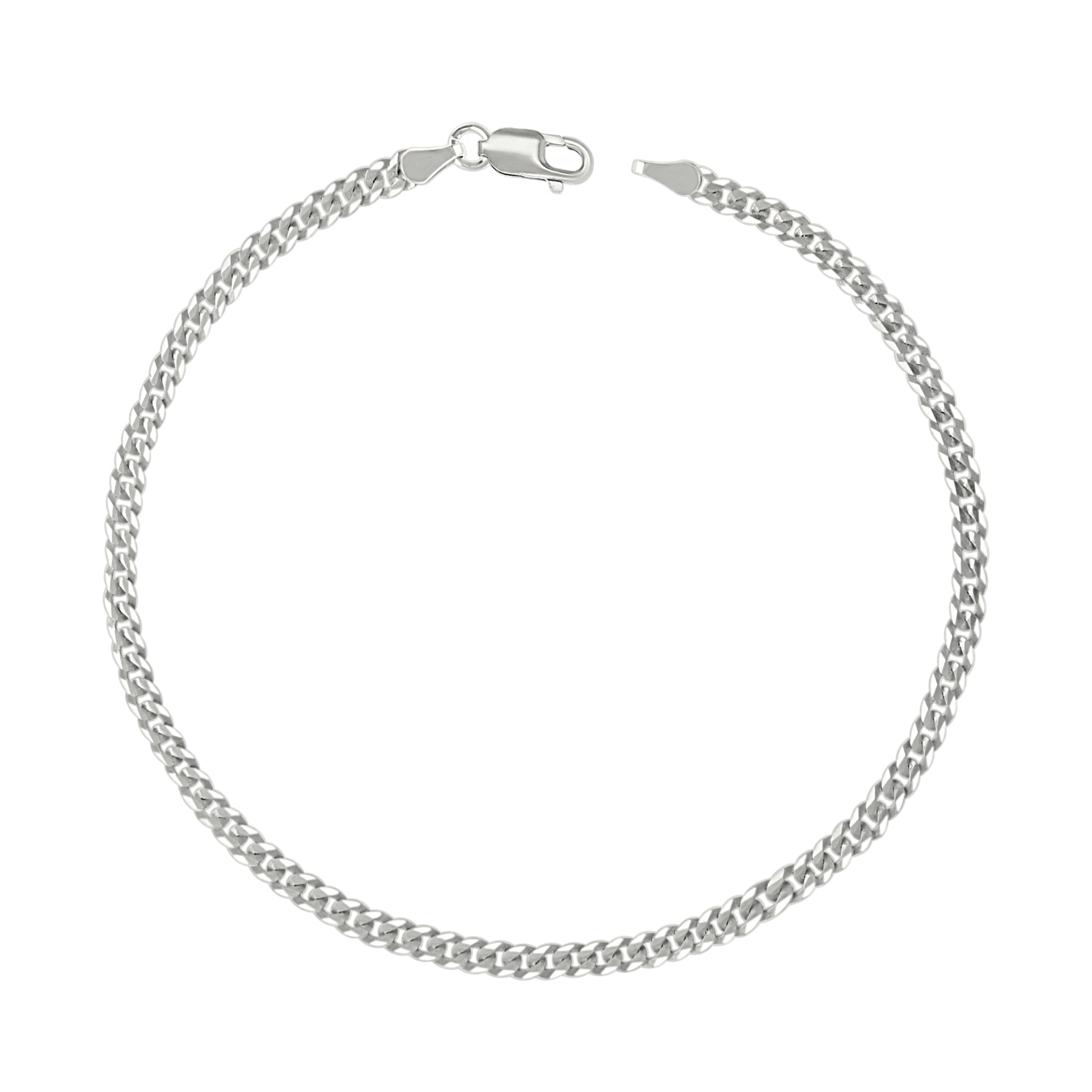 925 Sterling Silver Solid Super Flat Cuban Chain Silver 060 2.3mm