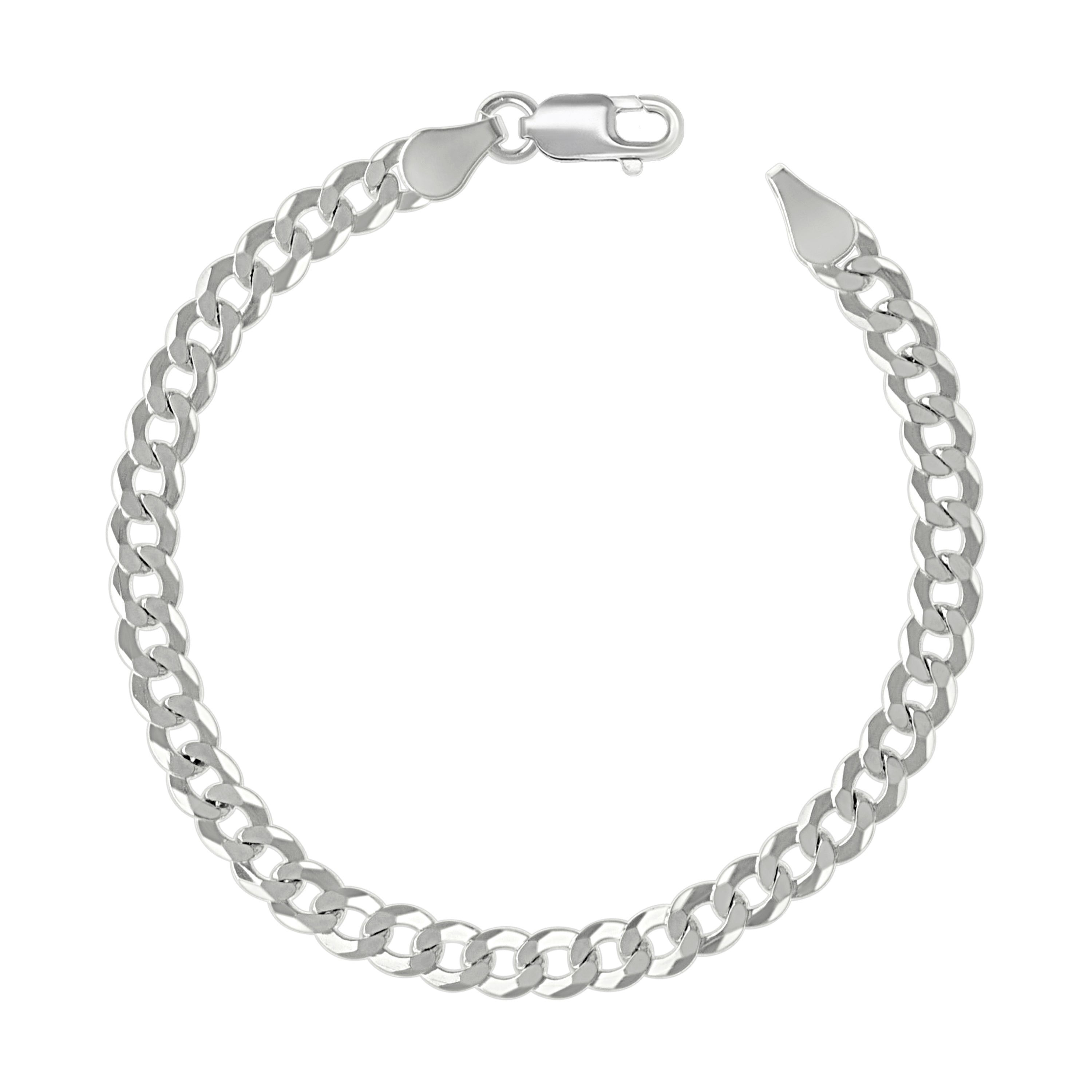 925 Sterling Silver Solid Super Flat Cuban Chain Silver 060 2.3mm