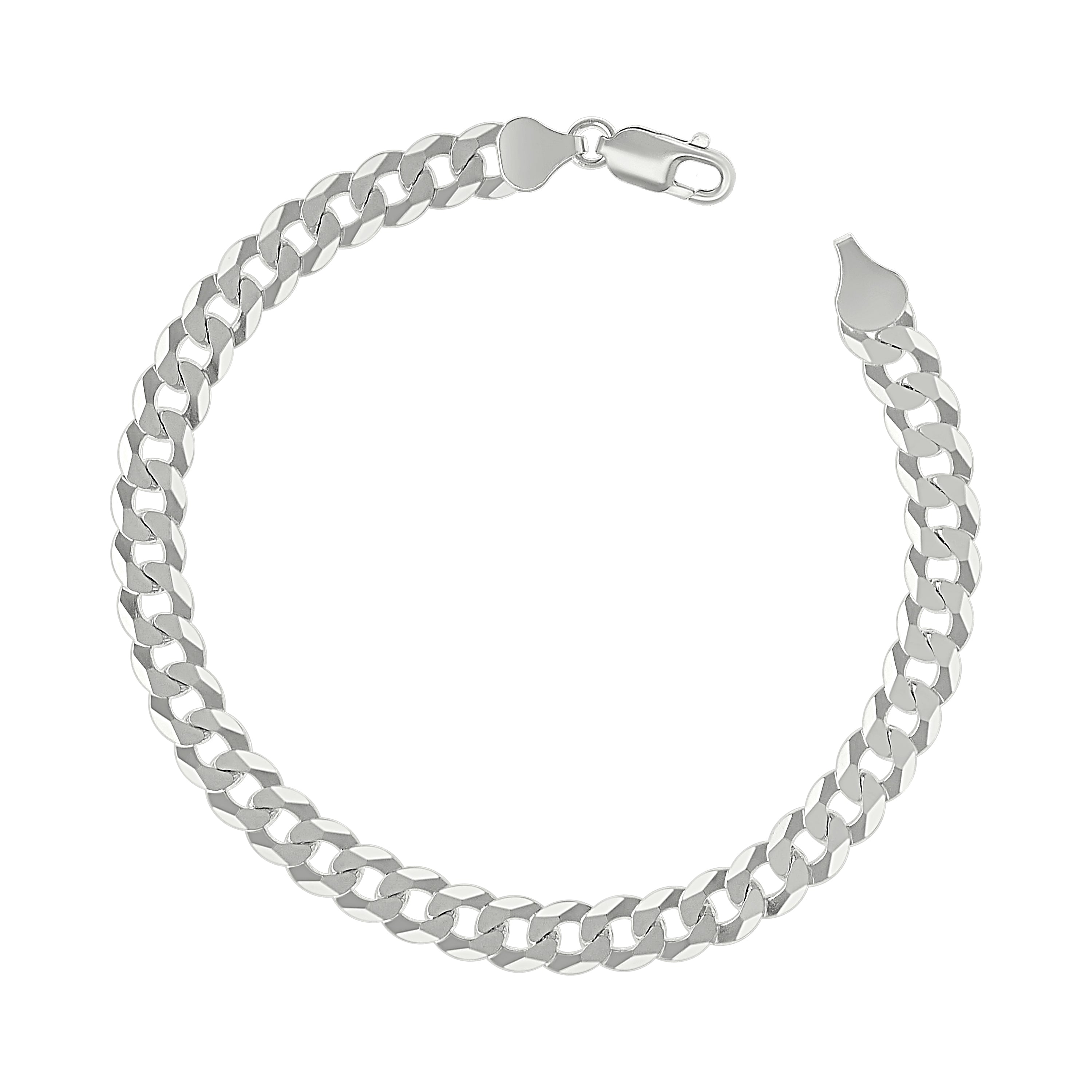 925 Sterling Silver Solid Super Flat Cuban Chain Silver 060 2.3mm