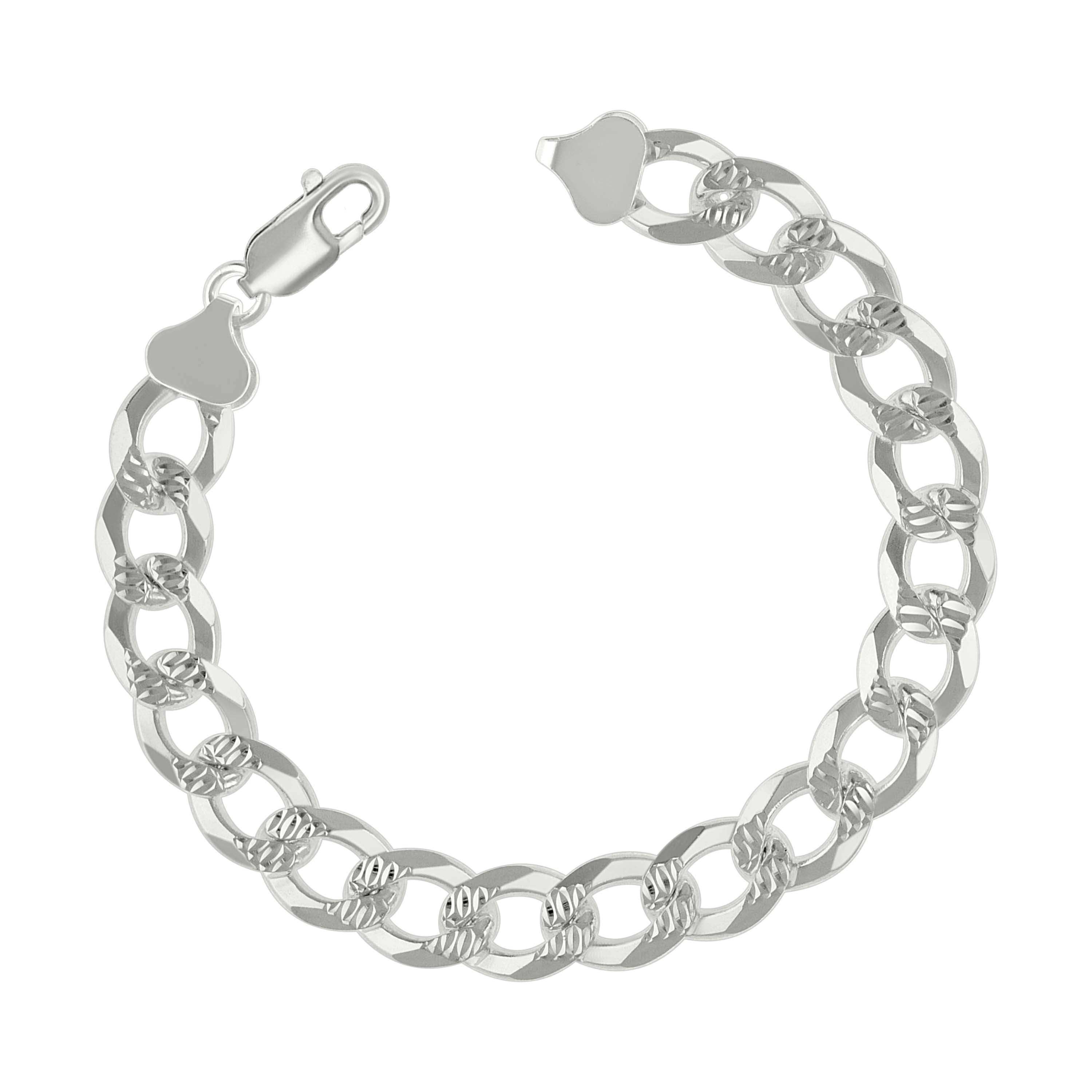 925 Sterling Silver Solid Pave Super Flat Cuban Chain Silver 080 3mm