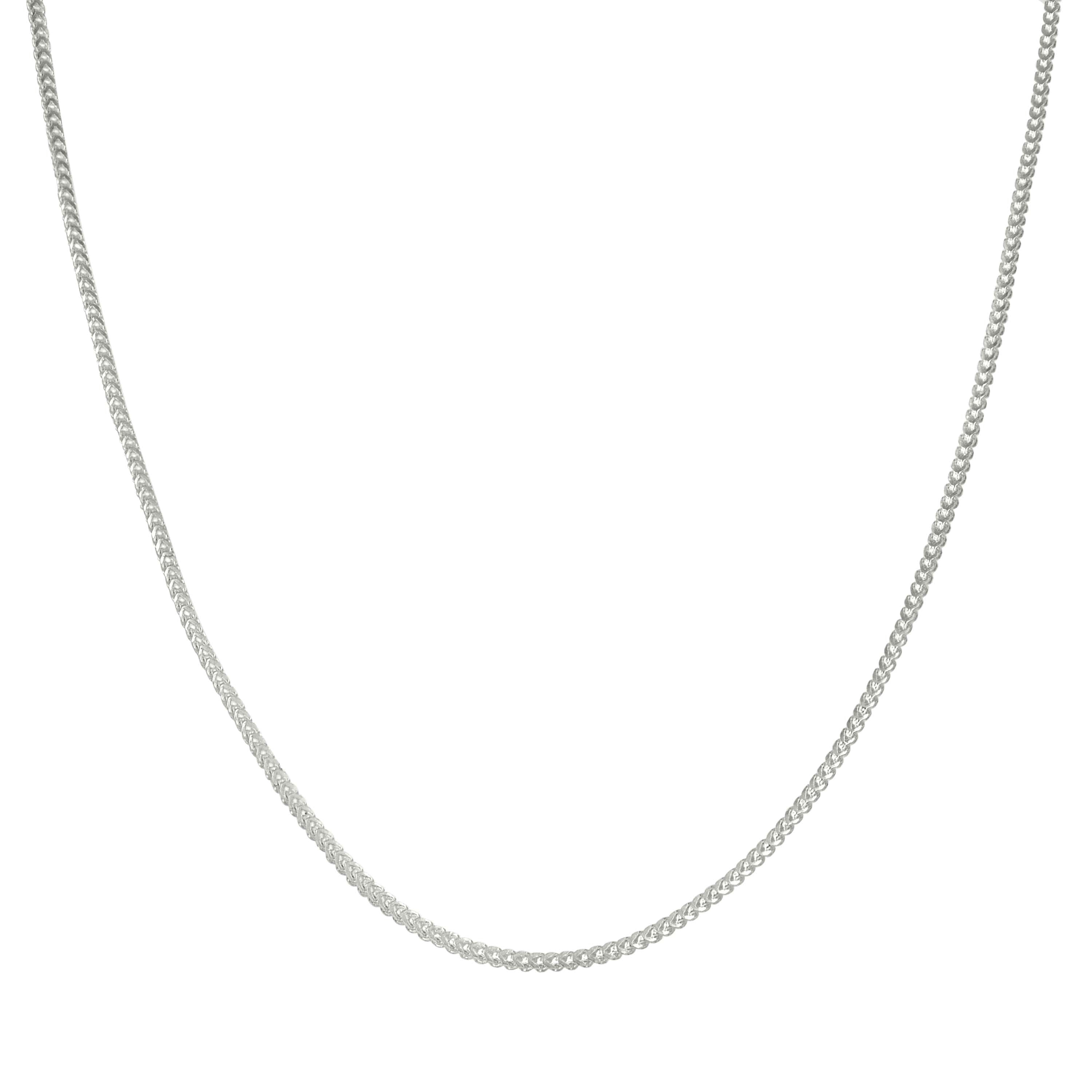 925 Silver Solid Franco Chain Rhodium 030 0.5mm