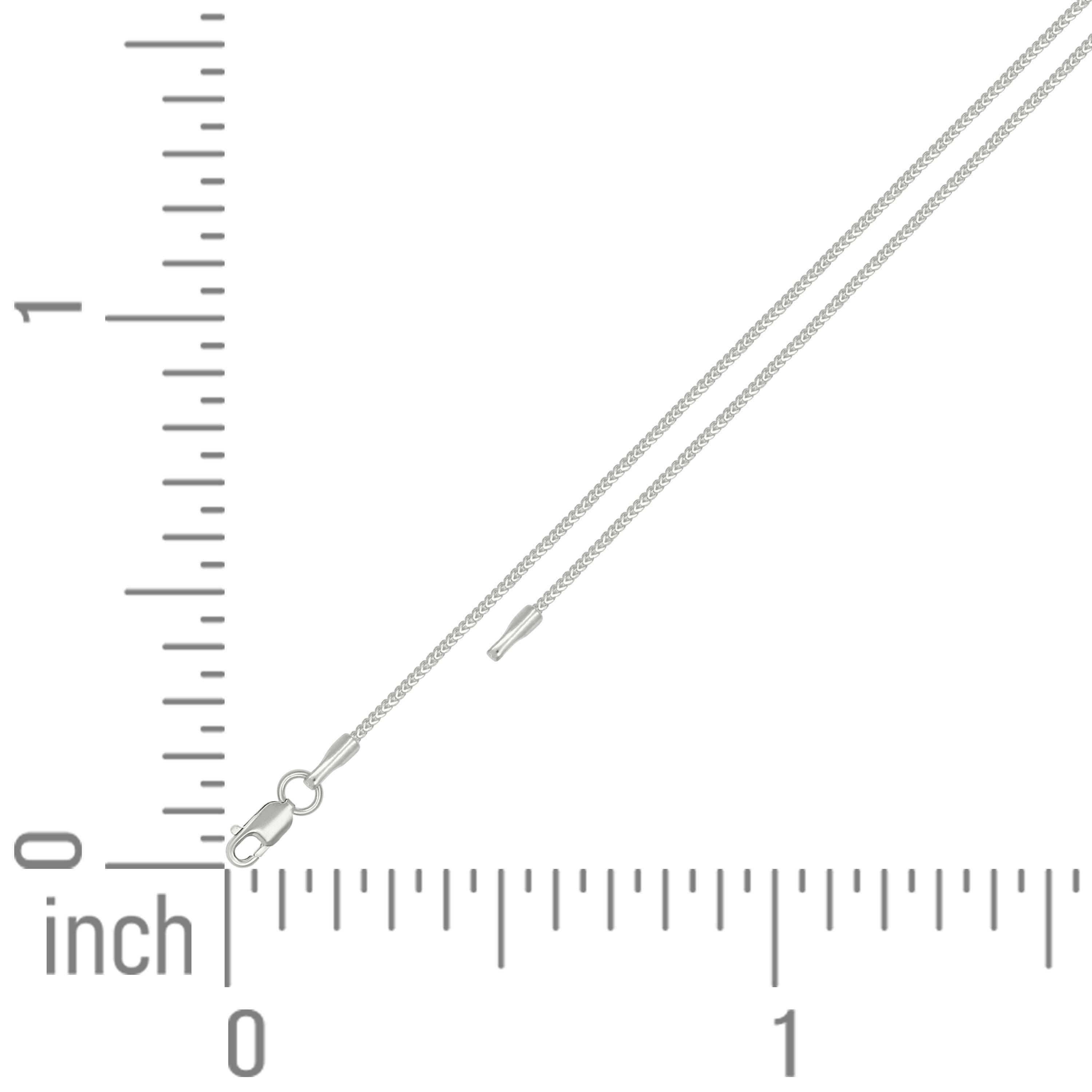 925 Silver Solid Franco Chain Rhodium 030 0.5mm