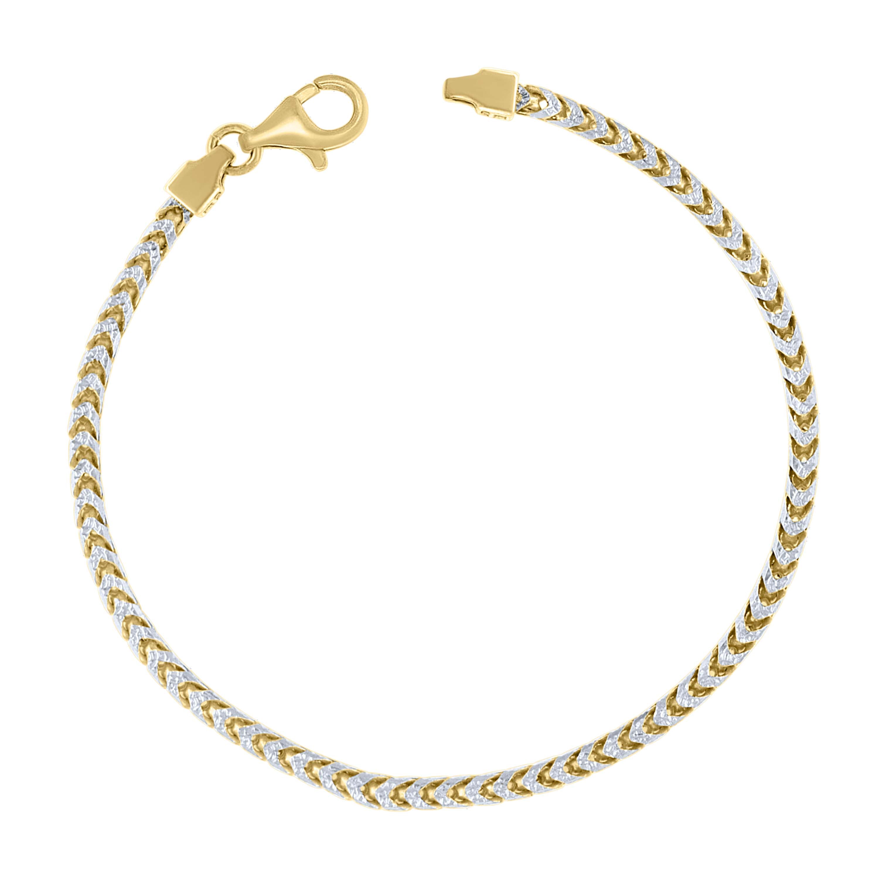 925 Silver Solid Franco Chain Rhodium 030 0.5mm