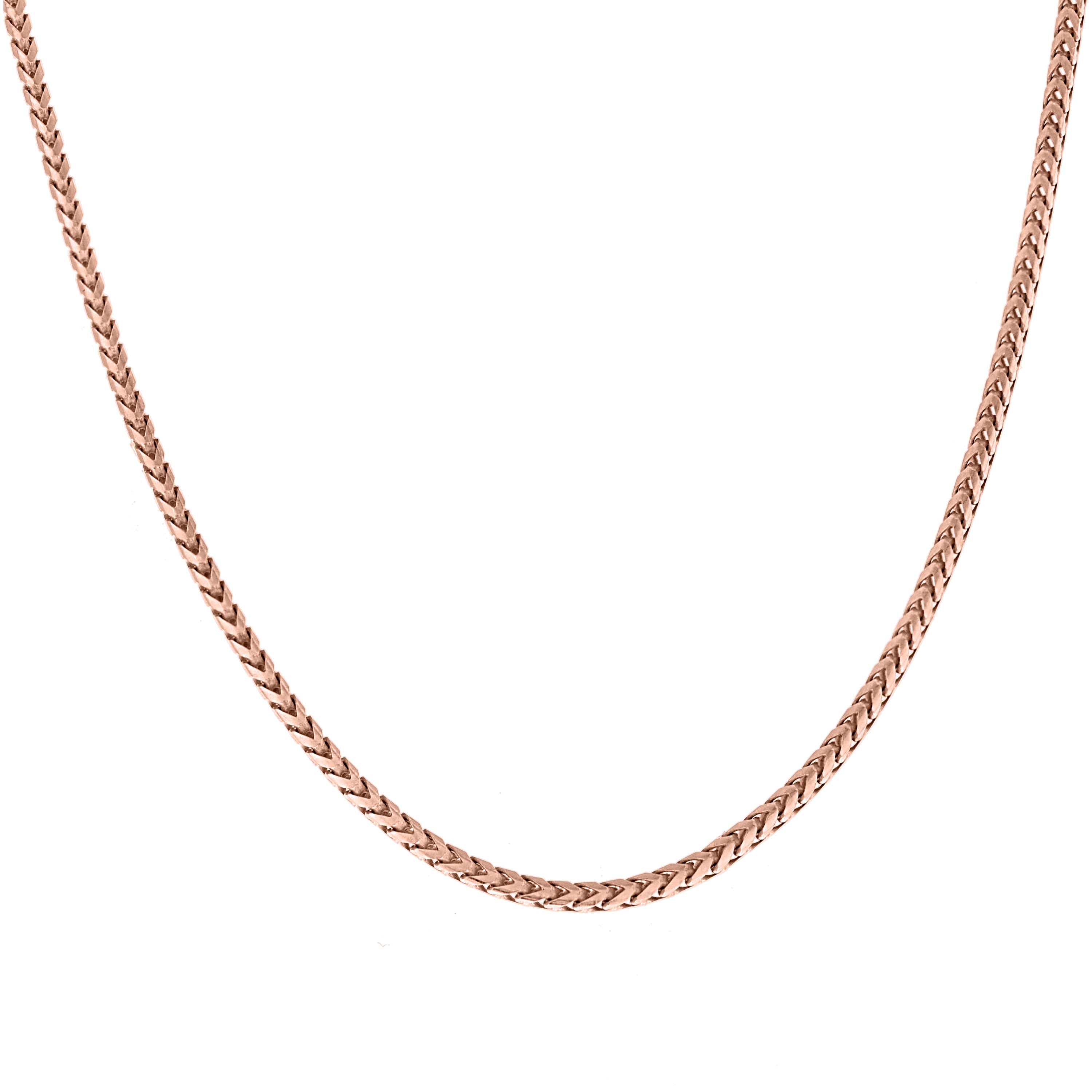 925 Silver Solid Franco Chain Rhodium 030 0.5mm