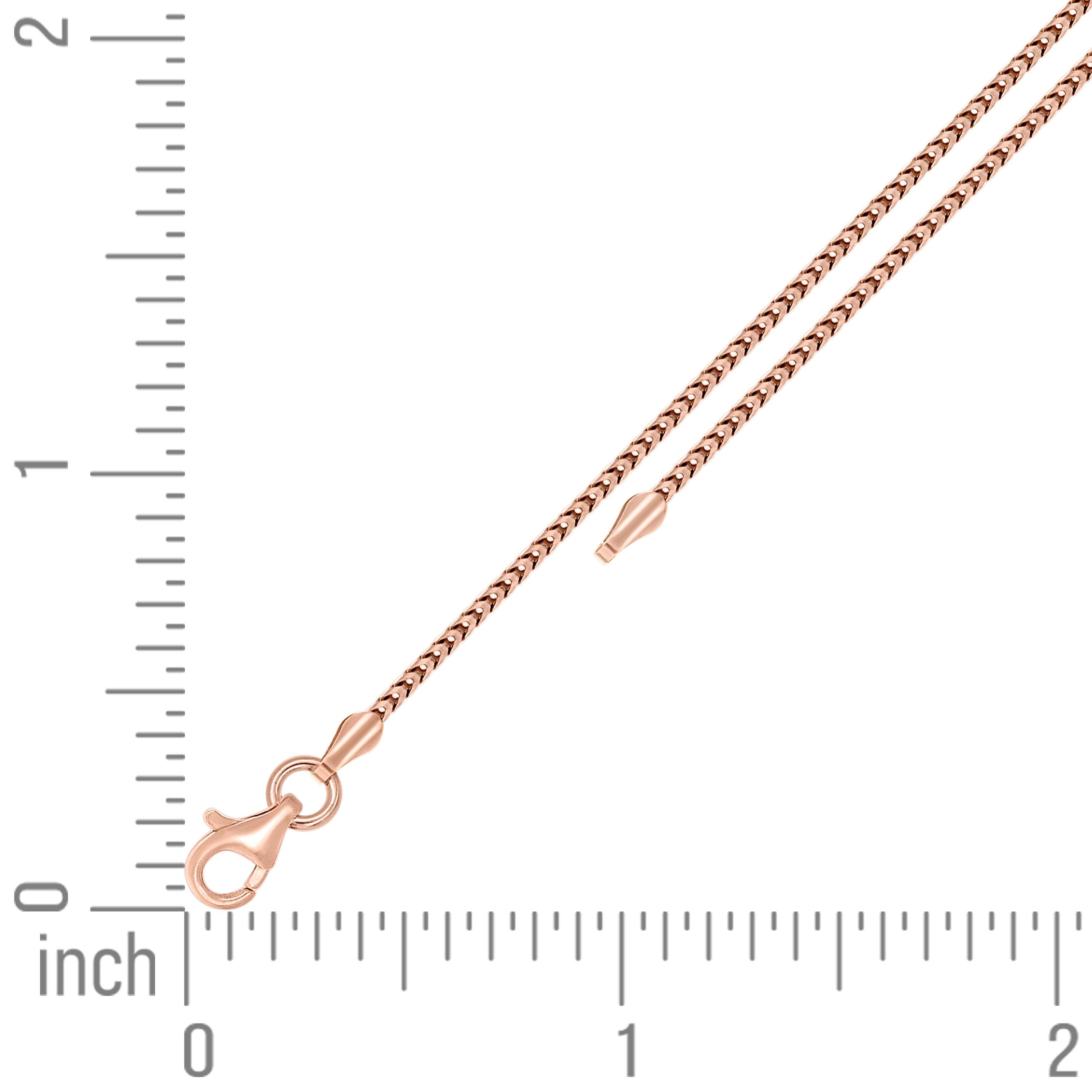 925 Silver Solid Franco Chain Rhodium 030 0.5mm