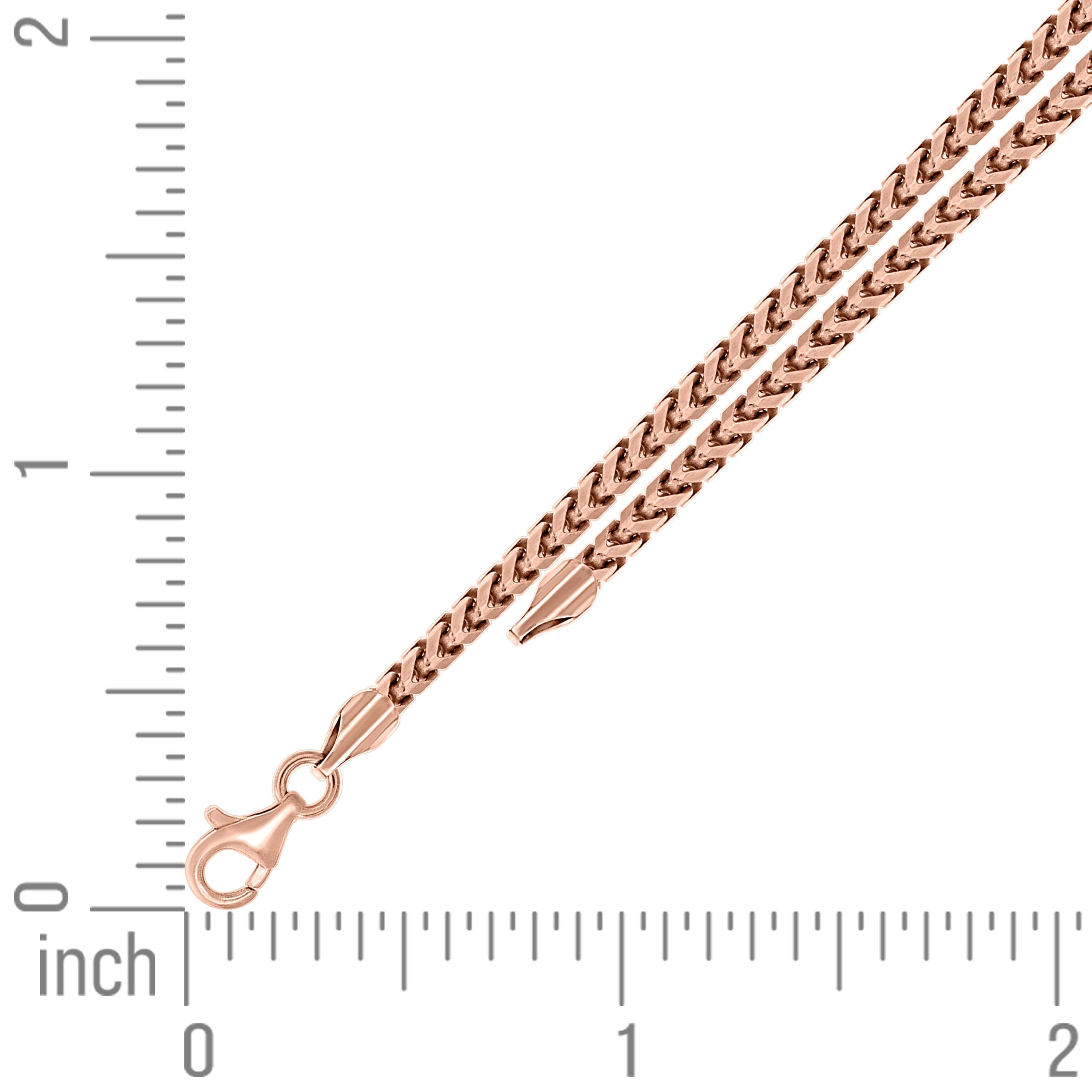 925 Silver Solid Franco Chain Rhodium 030 0.5mm