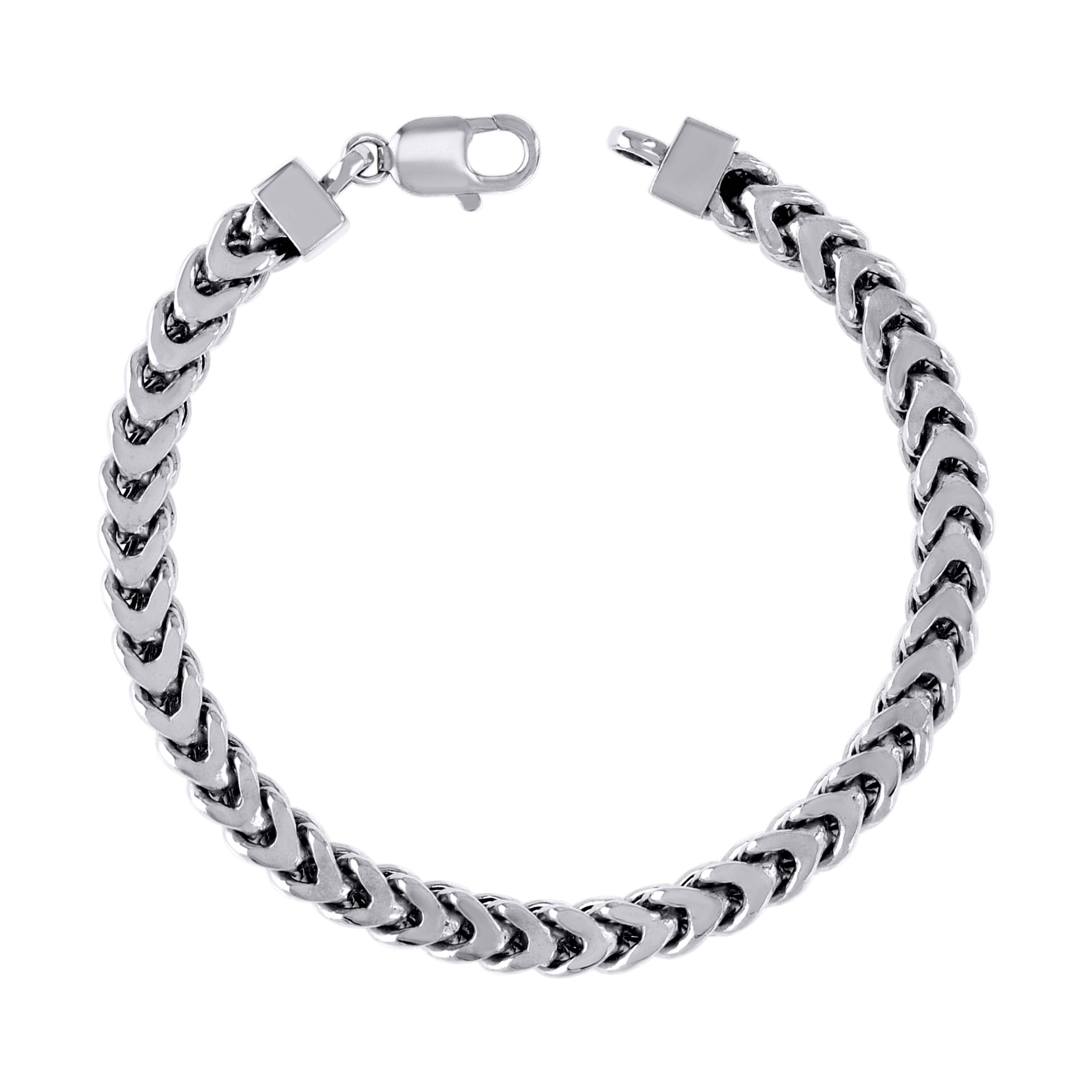 925 Sterling Silver Hollow Franco Chain Rhodium 070 2.5mm