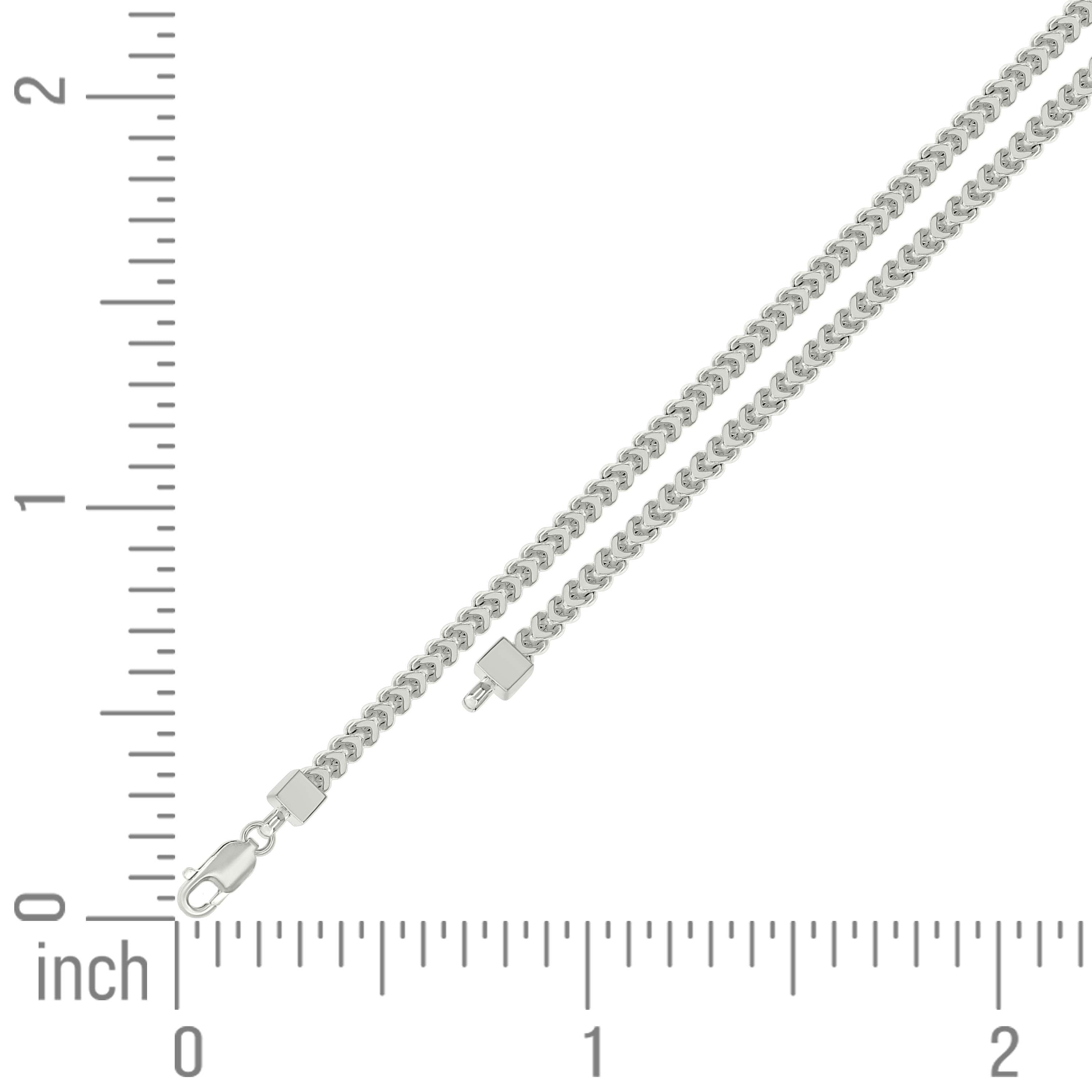 925 Sterling Silver Hollow Franco Chain Silver 070 2.5mm