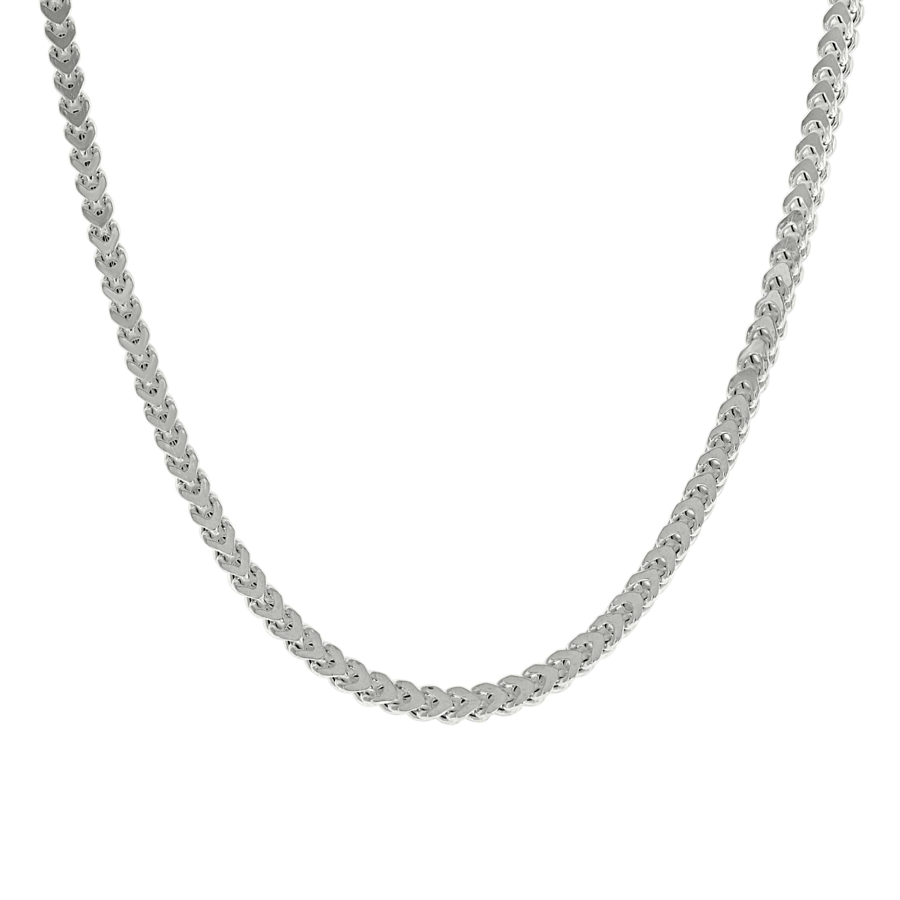 925 Sterling Silver Hollow Franco Chain Silver 070 2.5mm