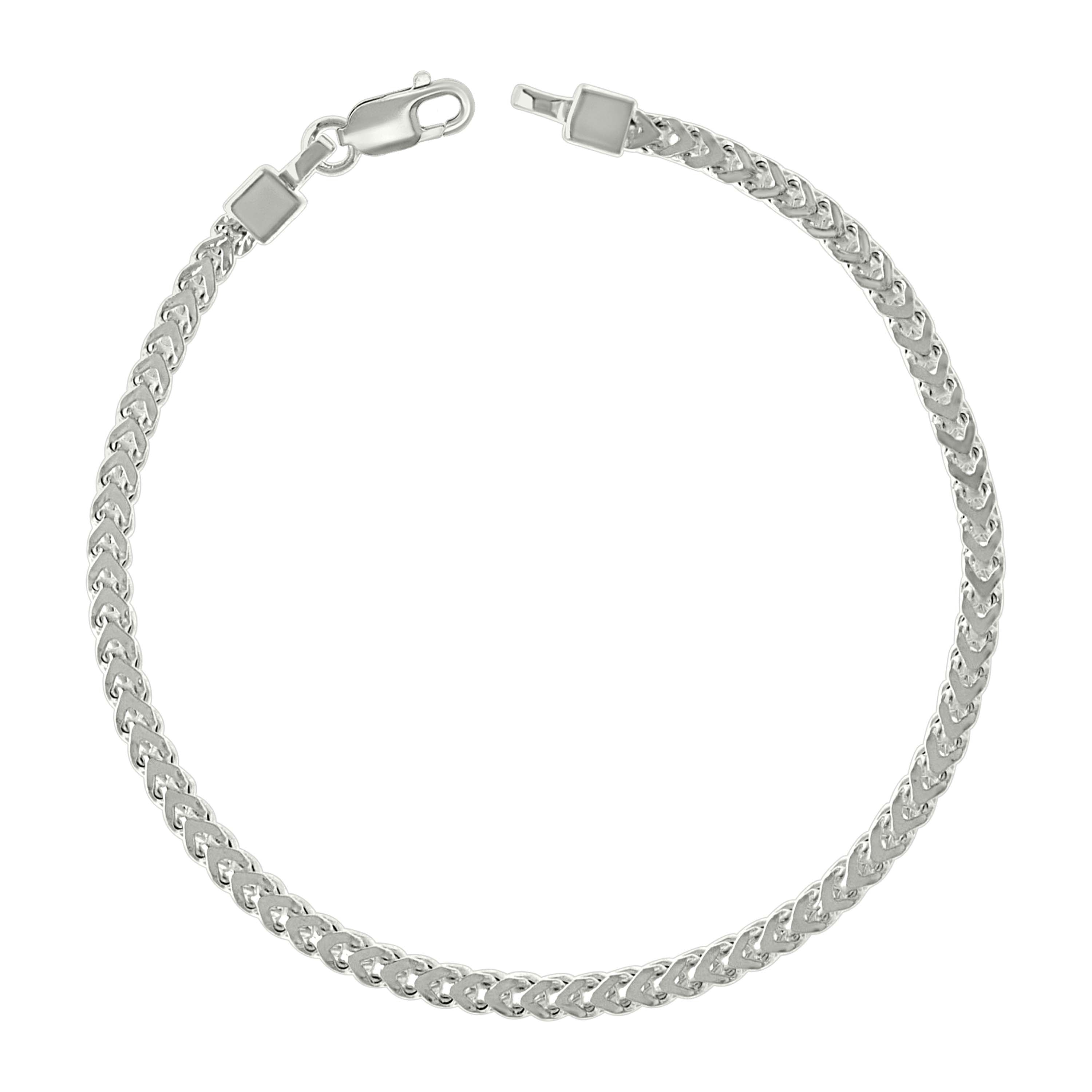 925 Sterling Silver Hollow Franco Chain Silver 070 2.5mm