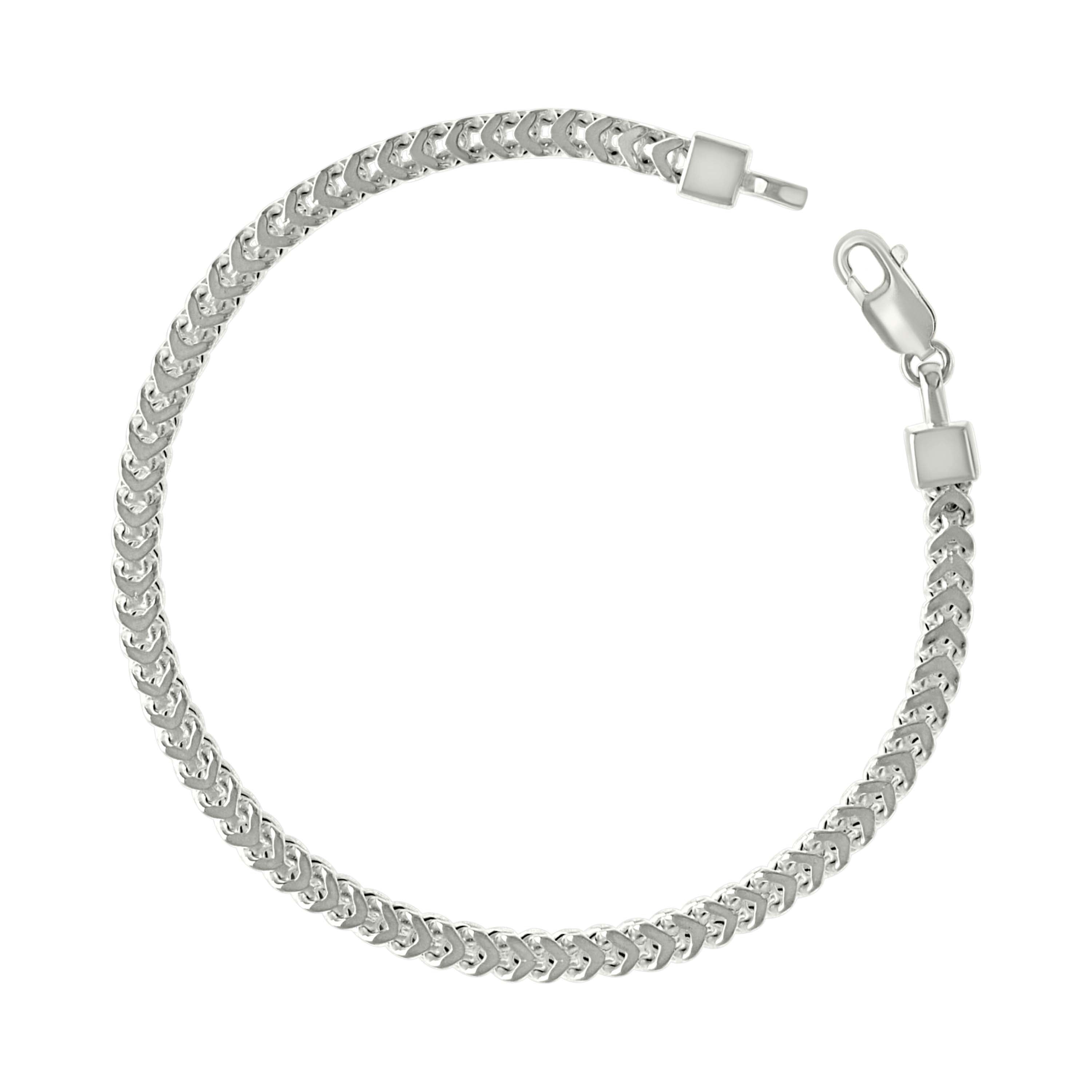 925 Sterling Silver Hollow Franco Chain Silver 070 2.5mm