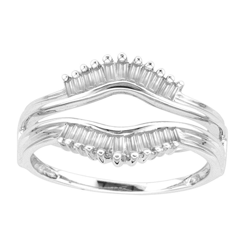 14K White Gold Dazzling 0.27Ct Diamond Guard