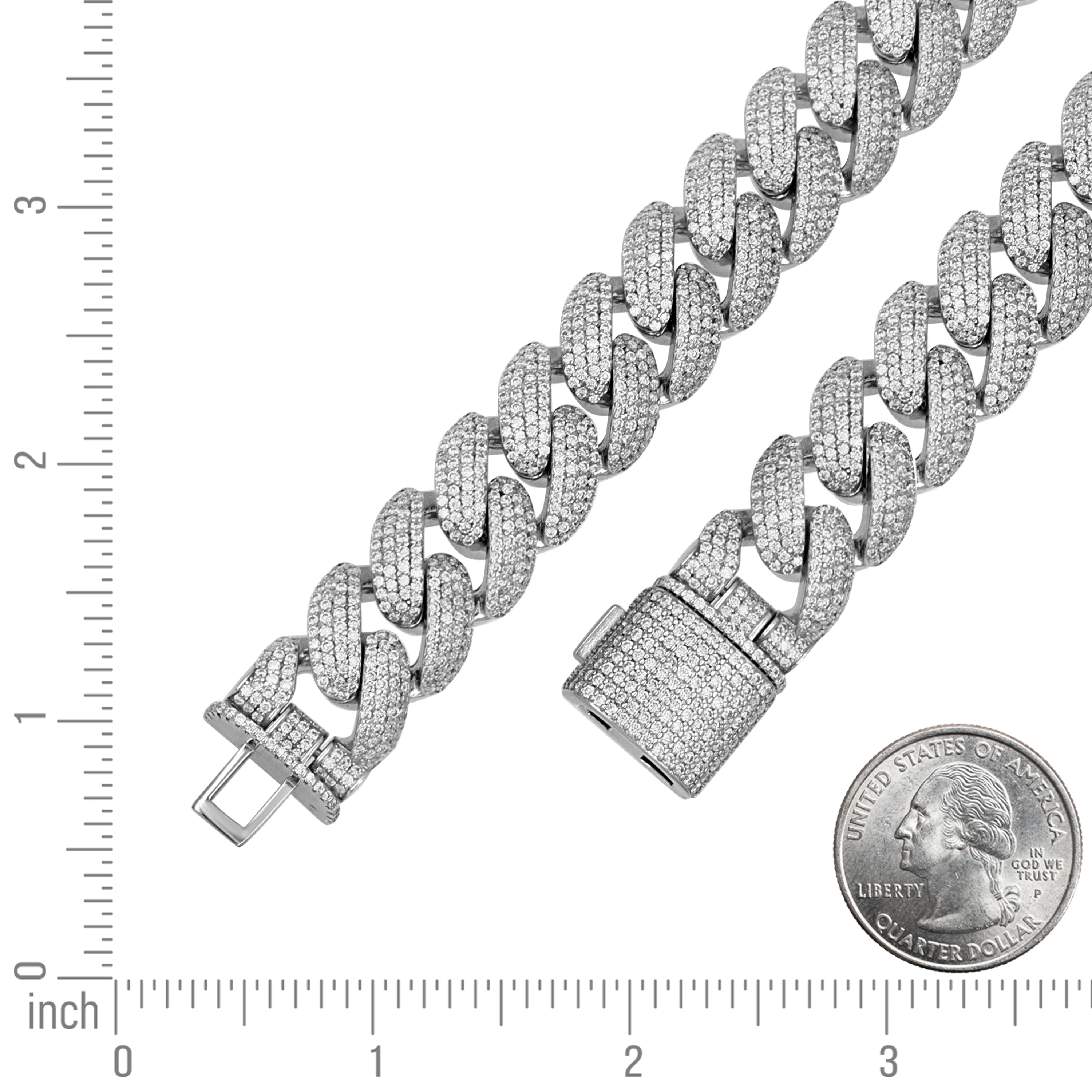 925 Sterling Silver Moissanite Chain 11mm