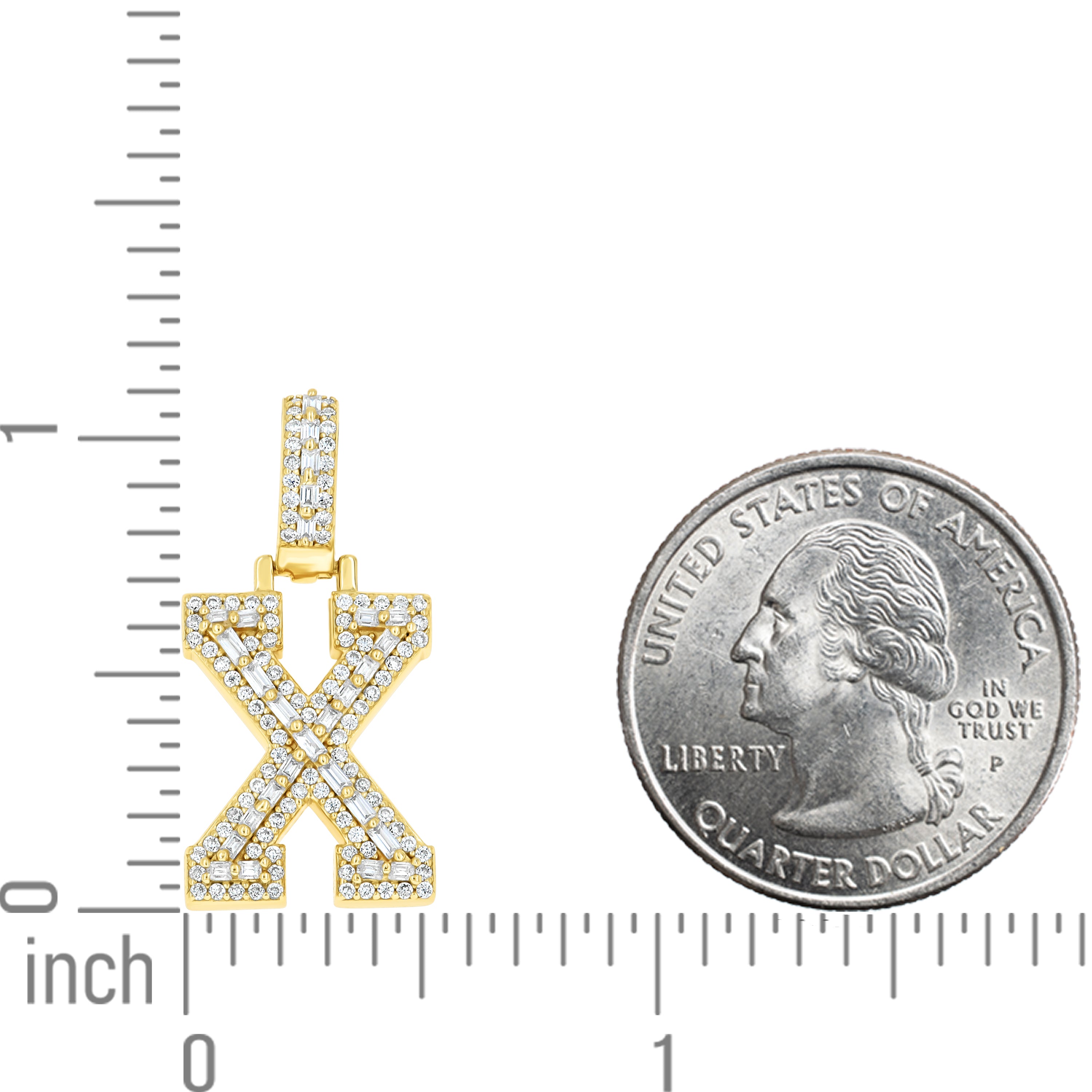 925 Sterling Silver Moissanite Initial X Pendant