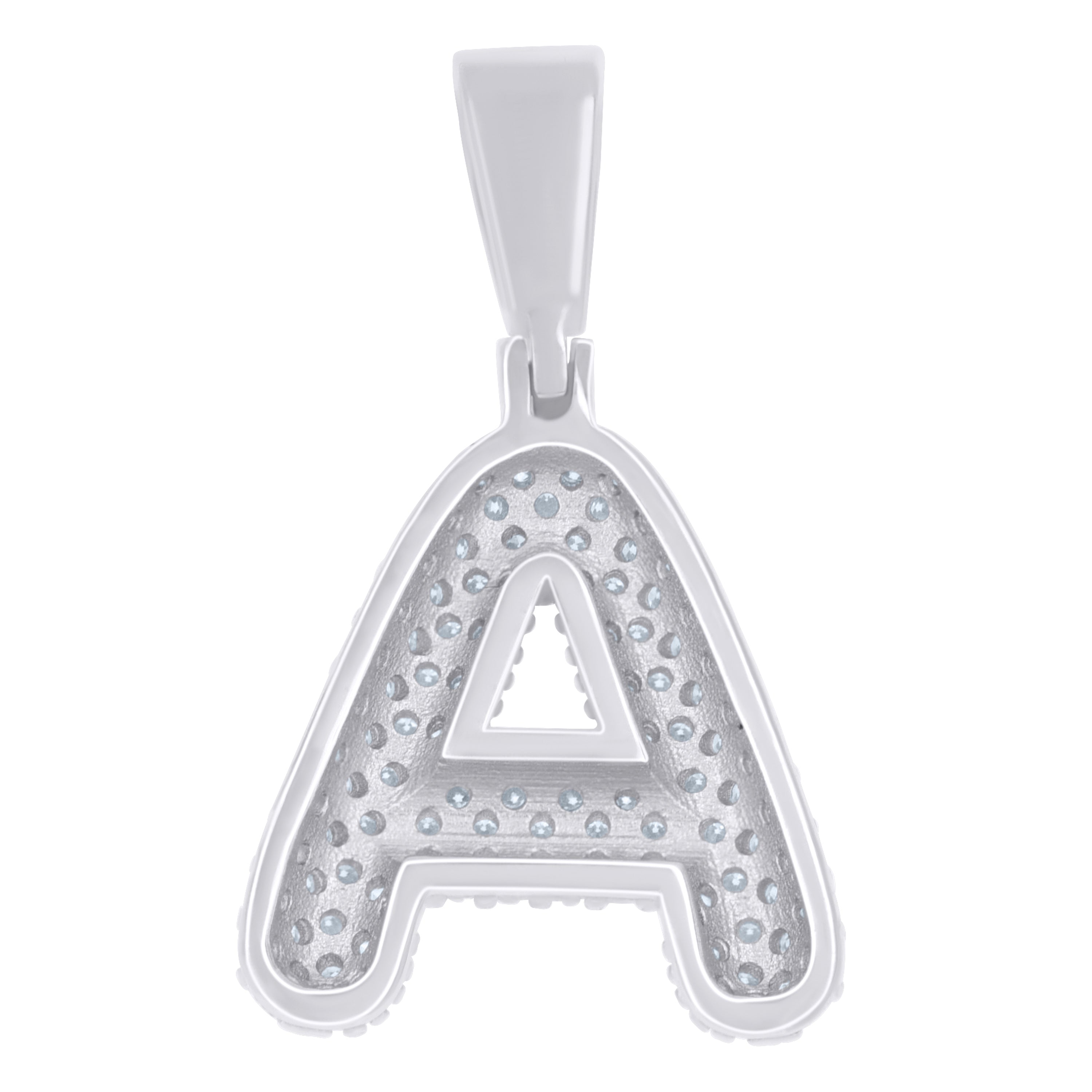 925 Sterling Silver Initial Letter Moissanite Pendant