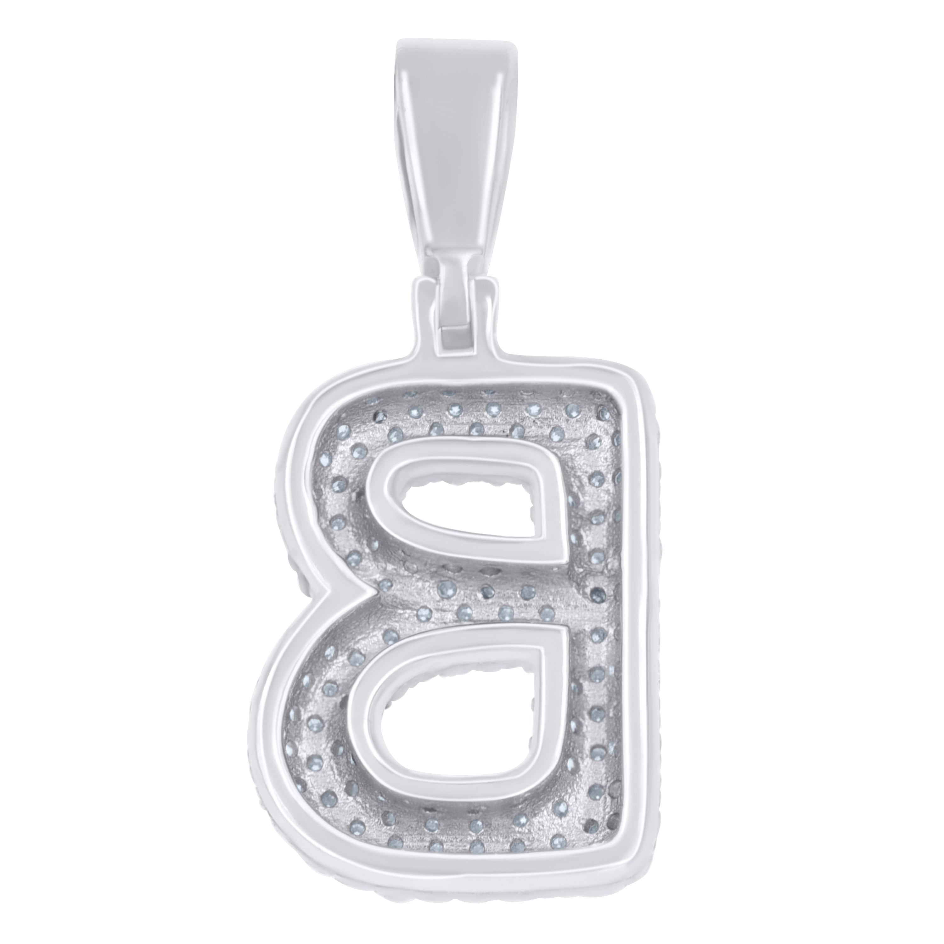 925 Sterling Silver Initial Letter Moissanite Pendant