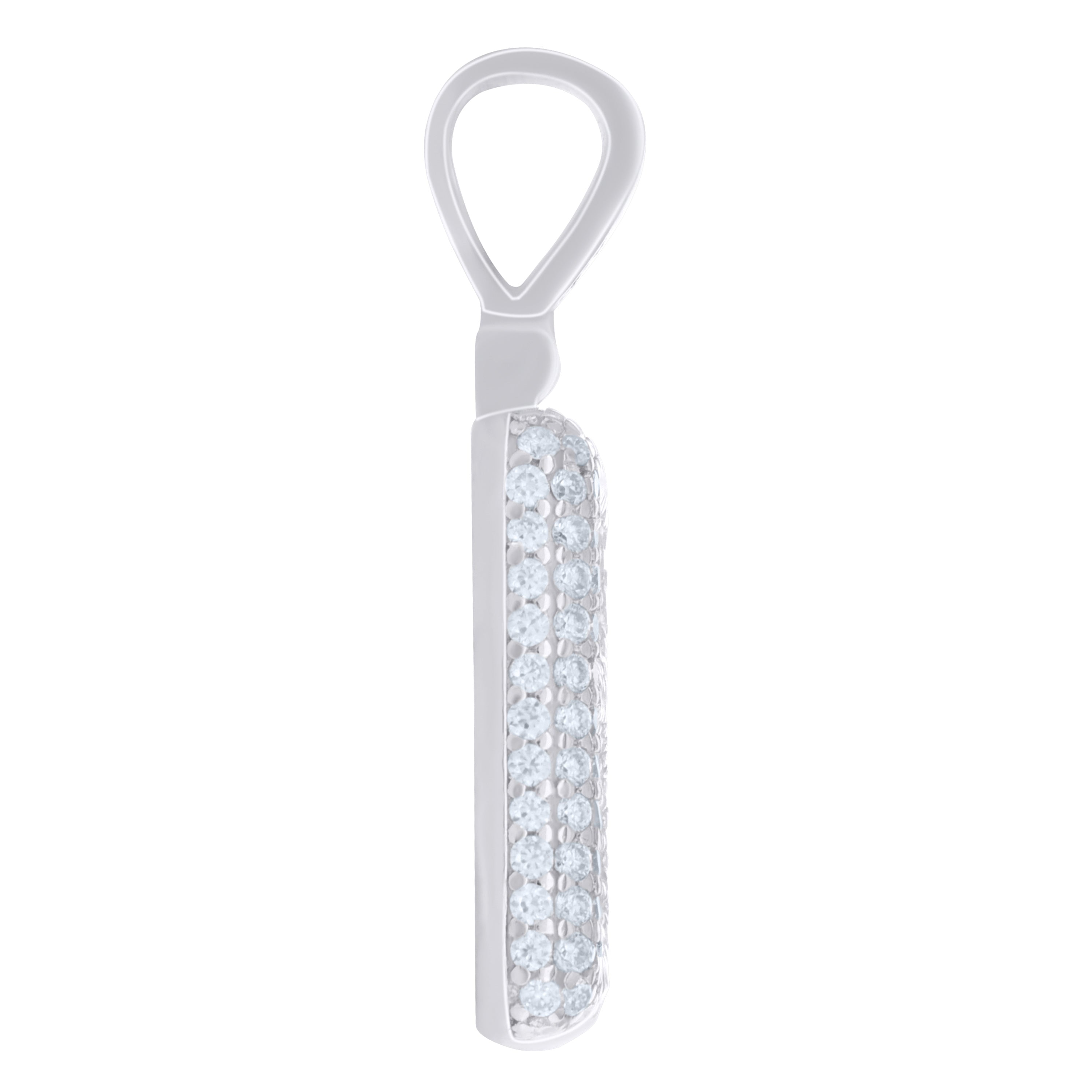 925 Sterling Silver Initial Letter Moissanite Pendant