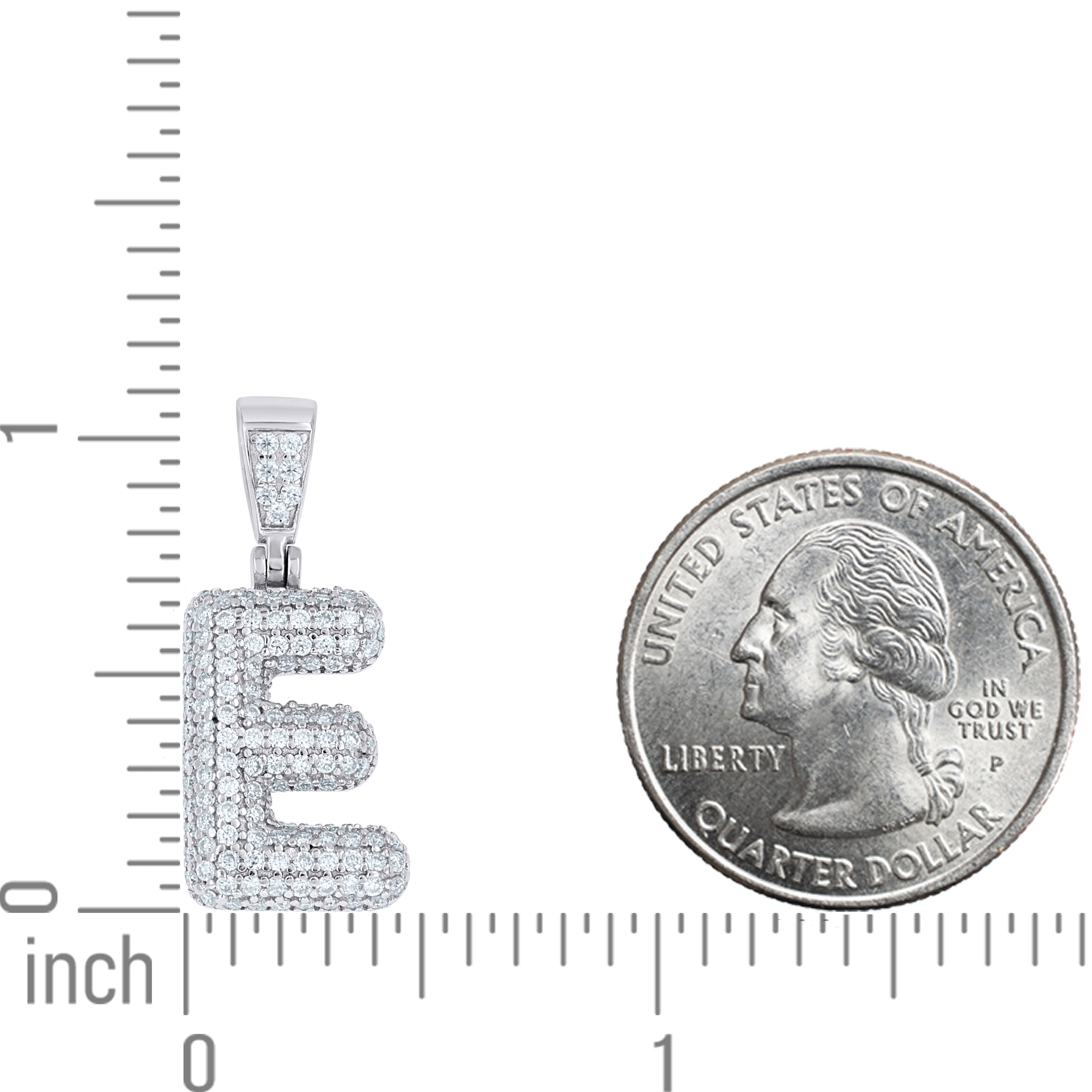 925 Sterling Silver Initial Letter Moissanite Pendant