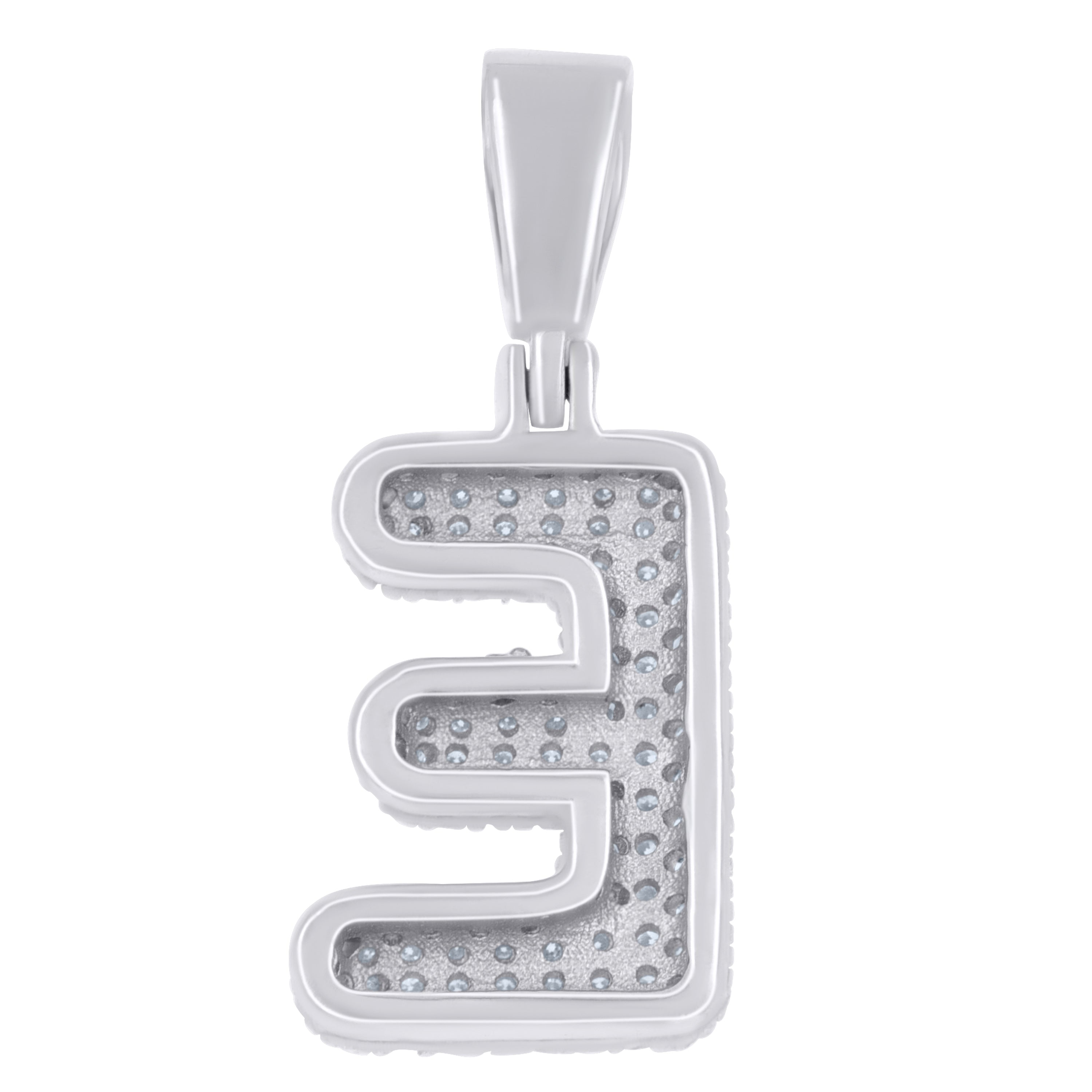 925 Sterling Silver Initial Letter Moissanite Pendant