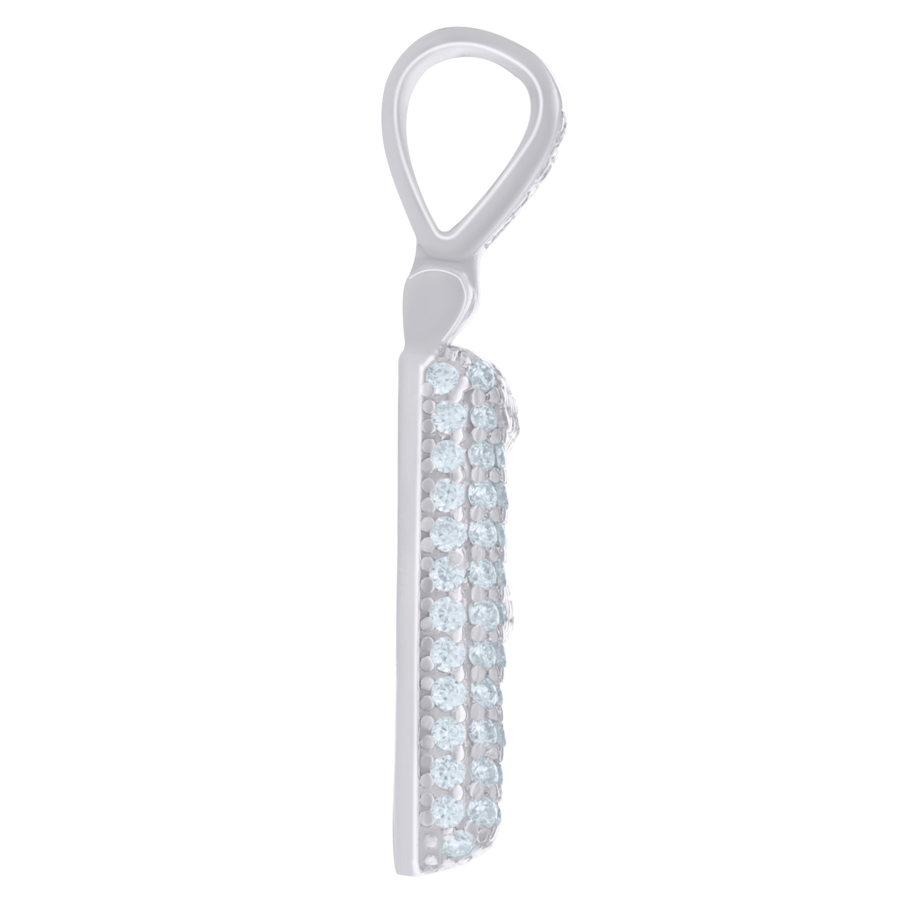 925 Sterling Silver Initial Letter Moissanite Pendant