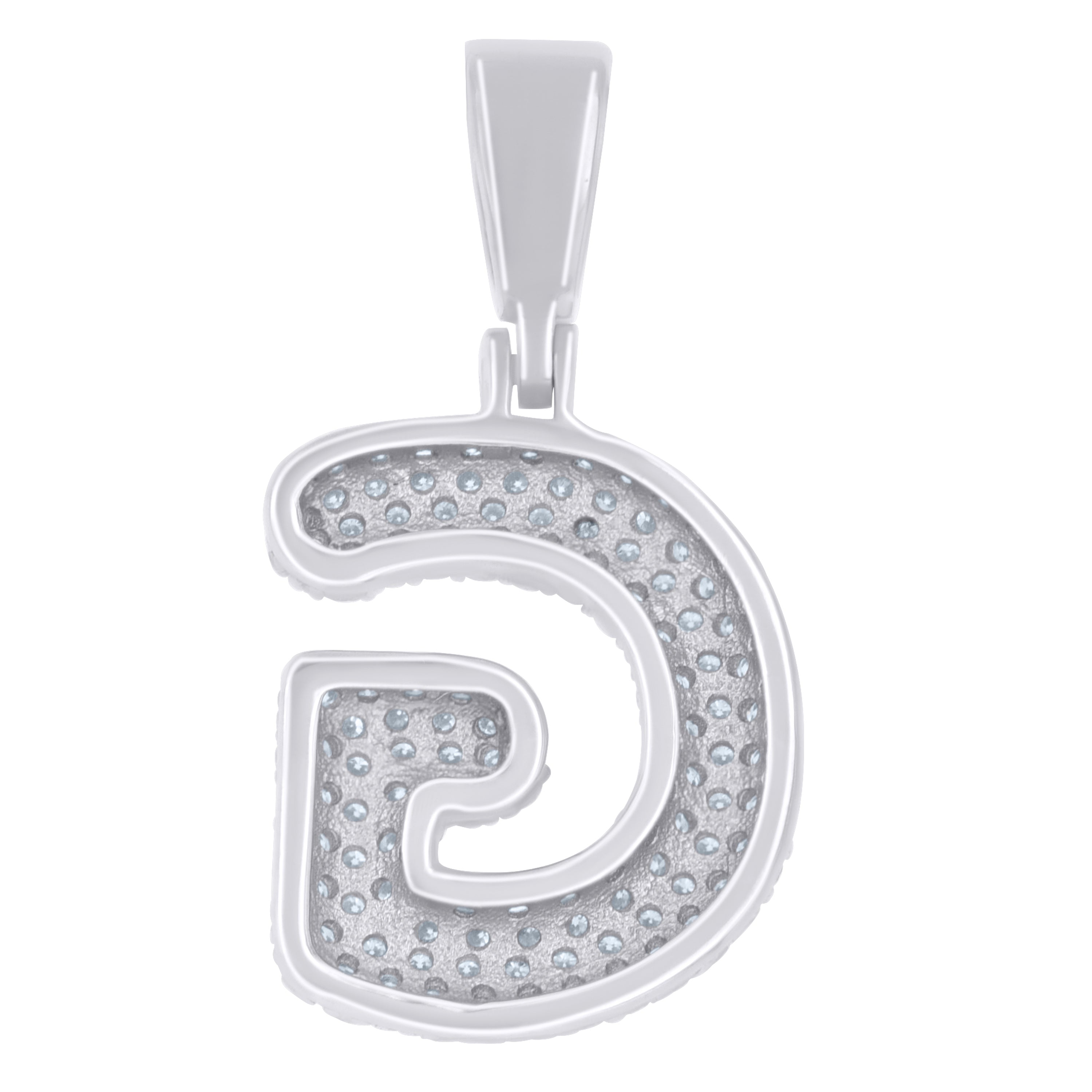 925 Sterling Silver Initial Letter Moissanite Pendant
