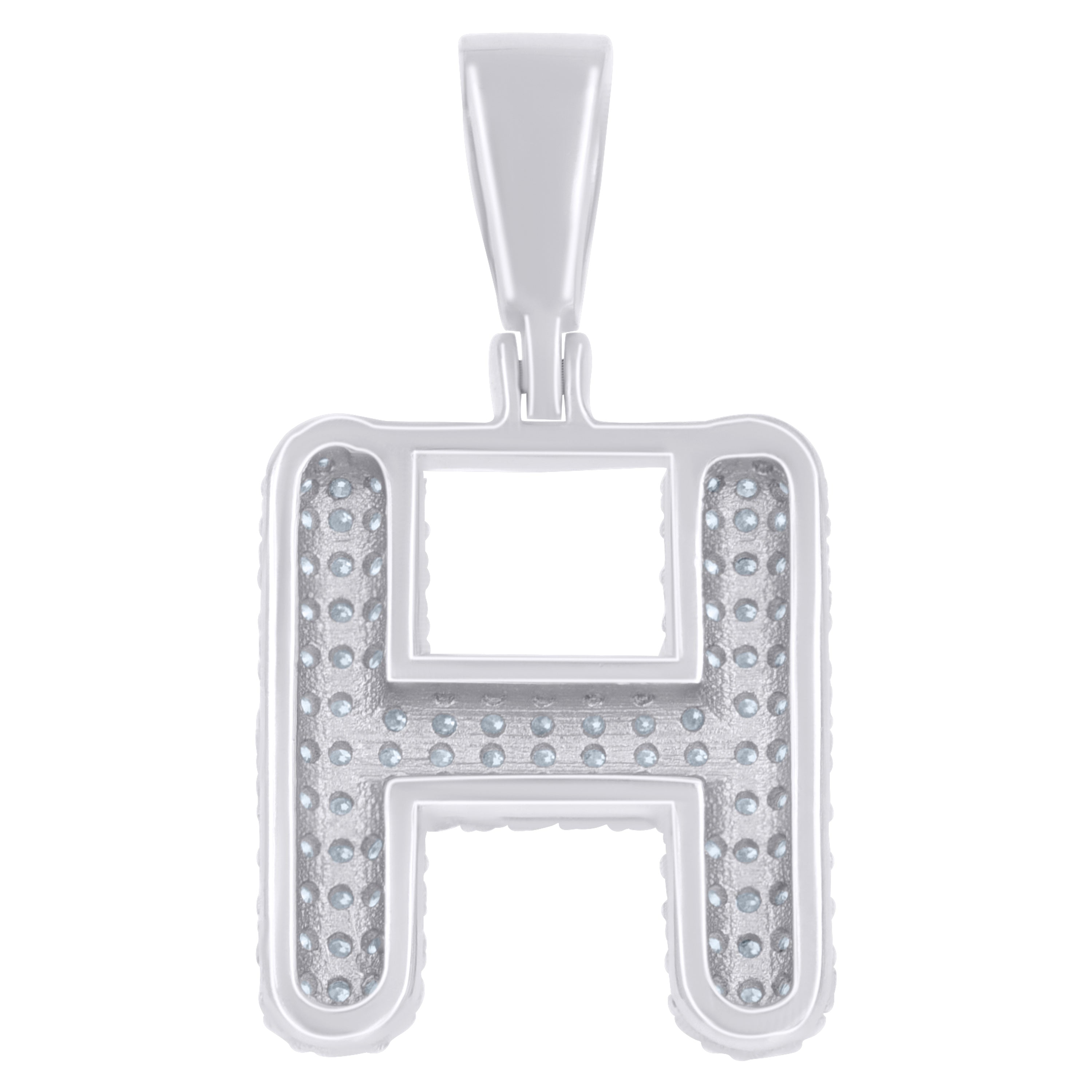 925 Sterling Silver Initial Letter Moissanite Pendant
