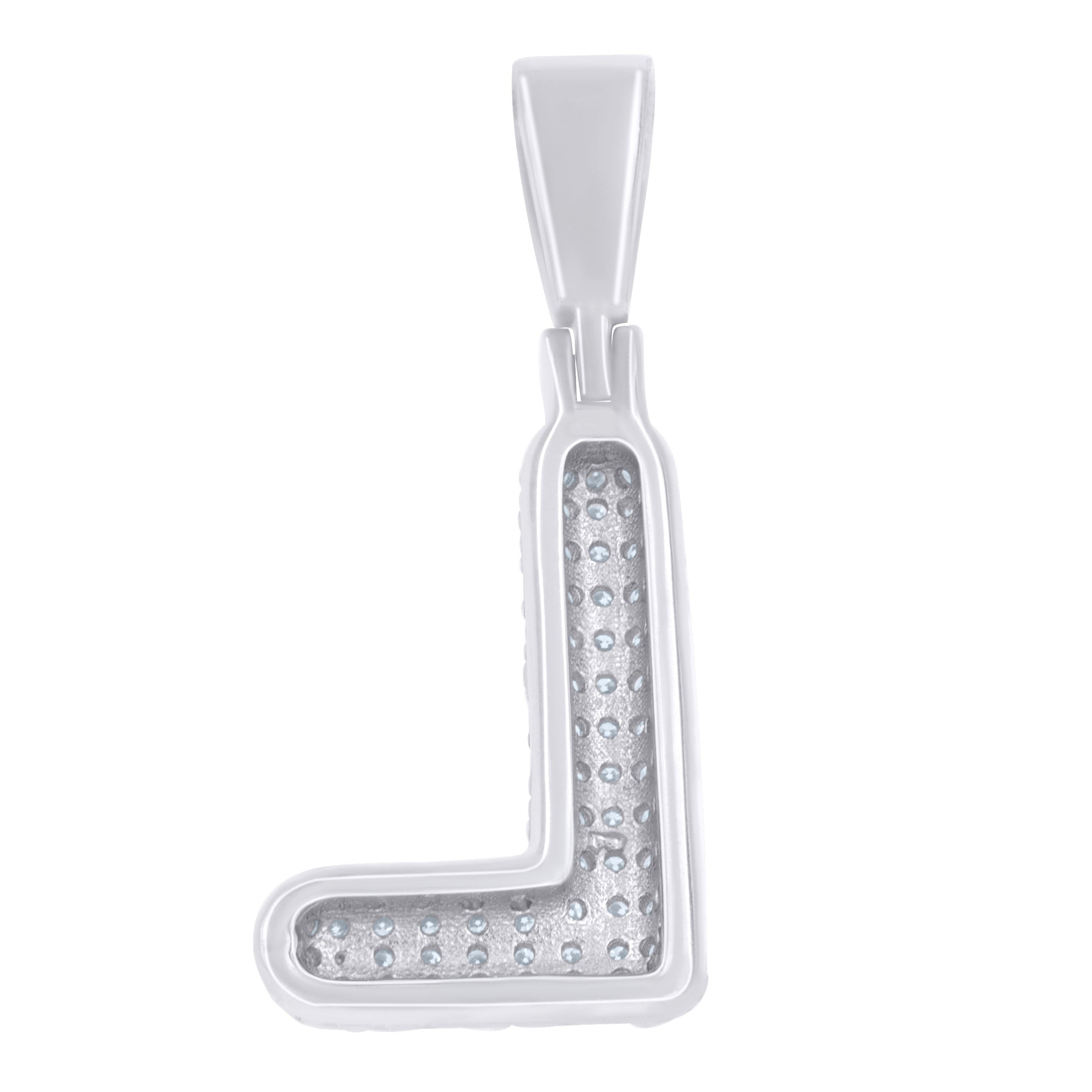 925 Sterling Silver Initial Letter Moissanite Pendant