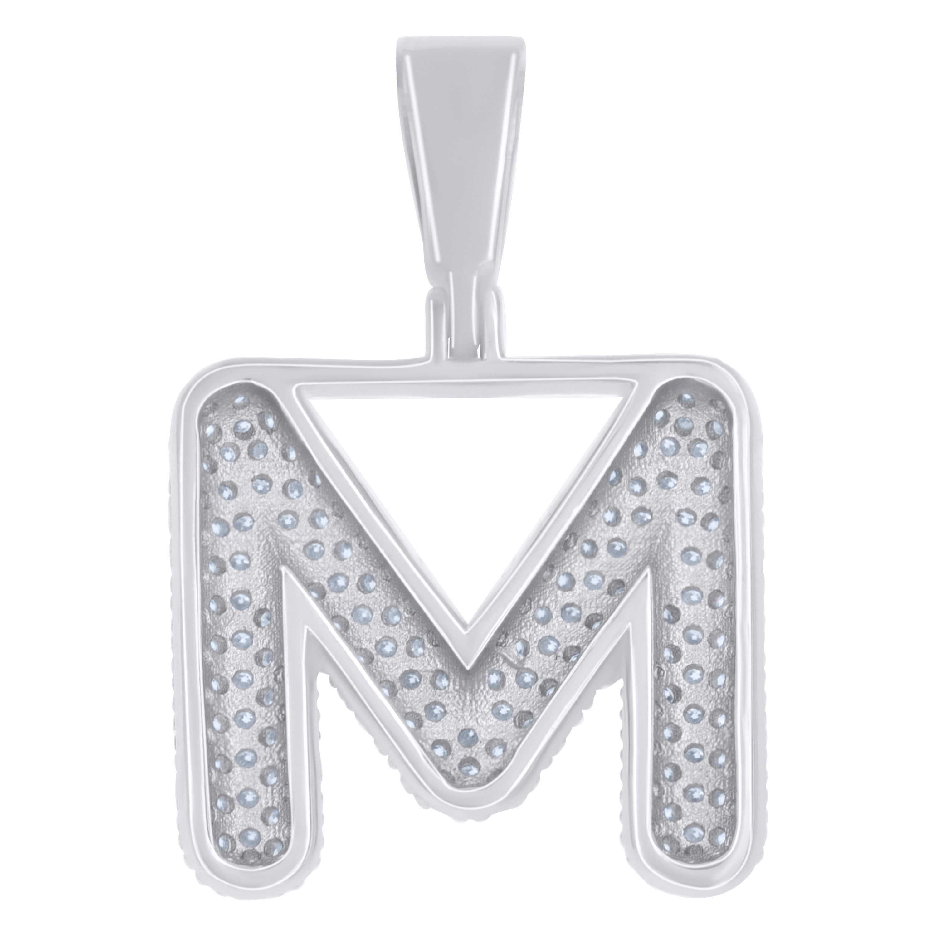 925 Sterling Silver Initial Letter Moissanite Pendant