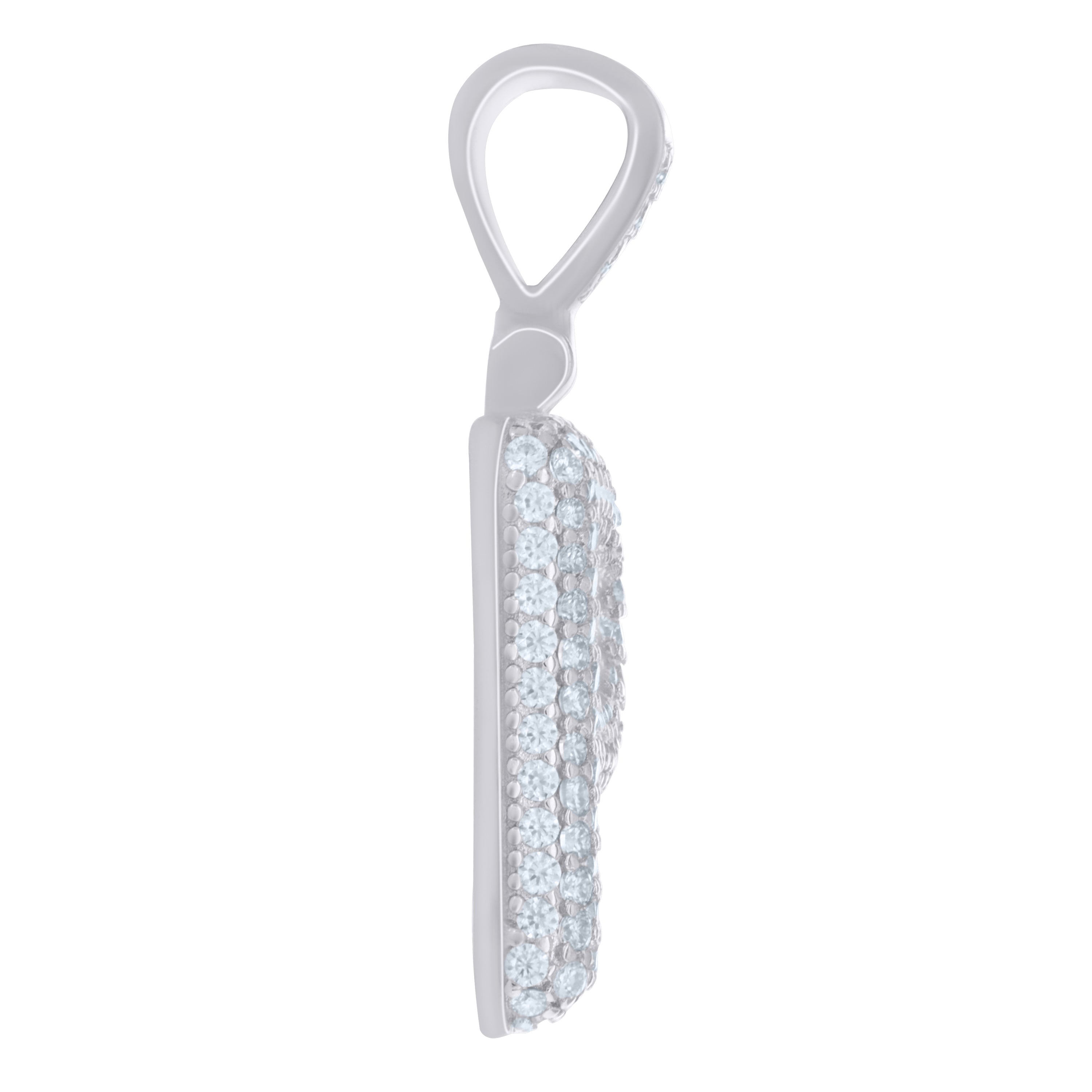 925 Sterling Silver Initial Letter Moissanite Pendant