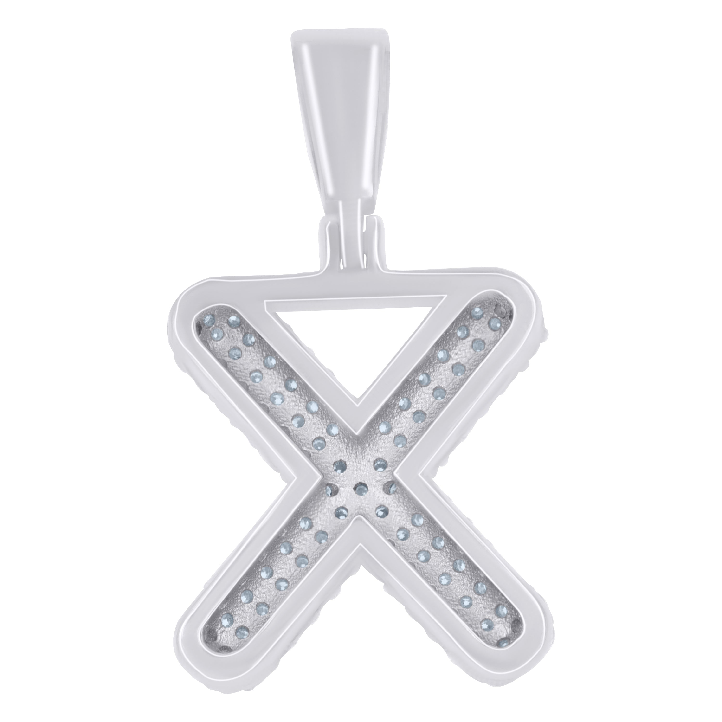 925 Sterling Silver Initial Letter Moissanite Pendant