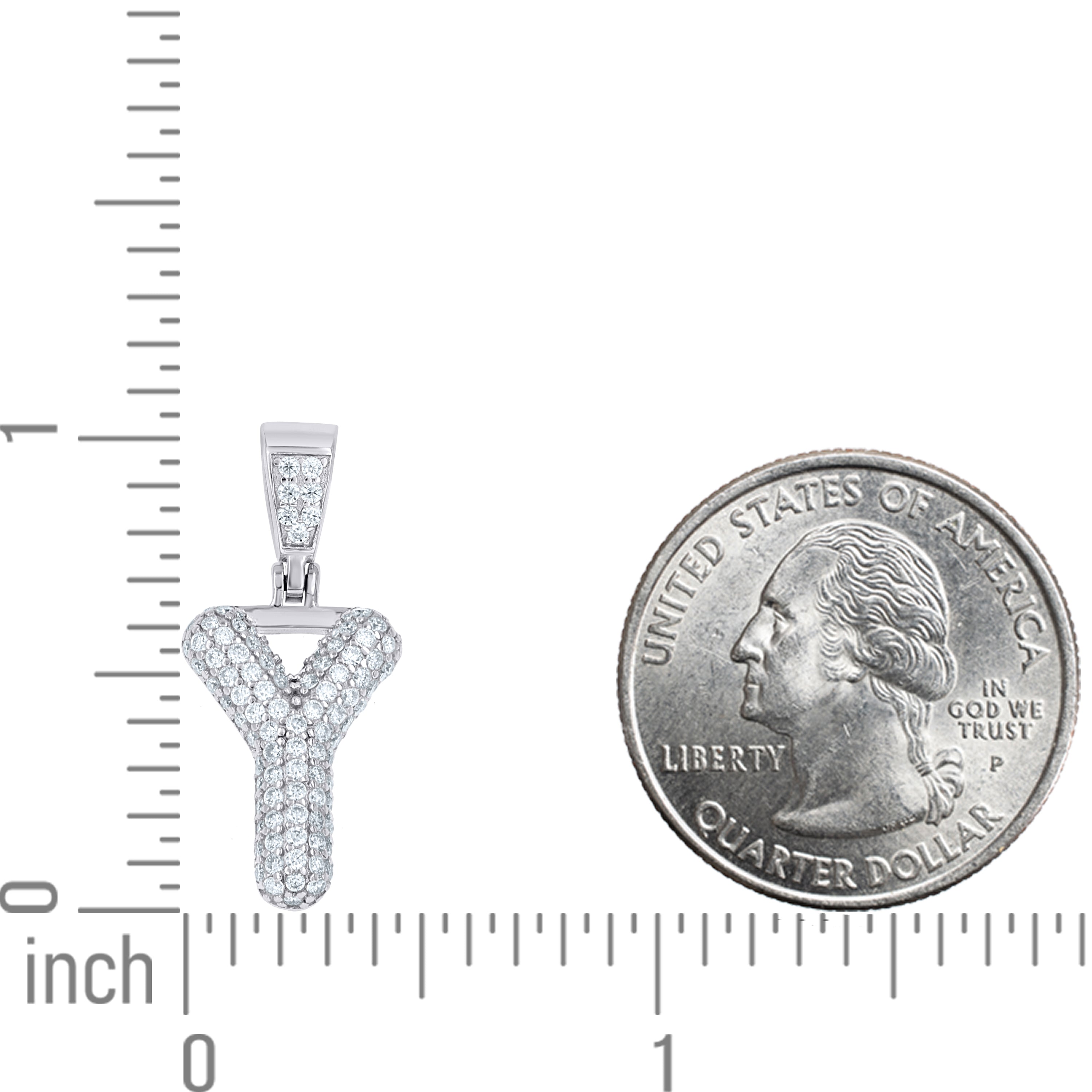 925 Sterling Silver Initial Letter Moissanite Pendant