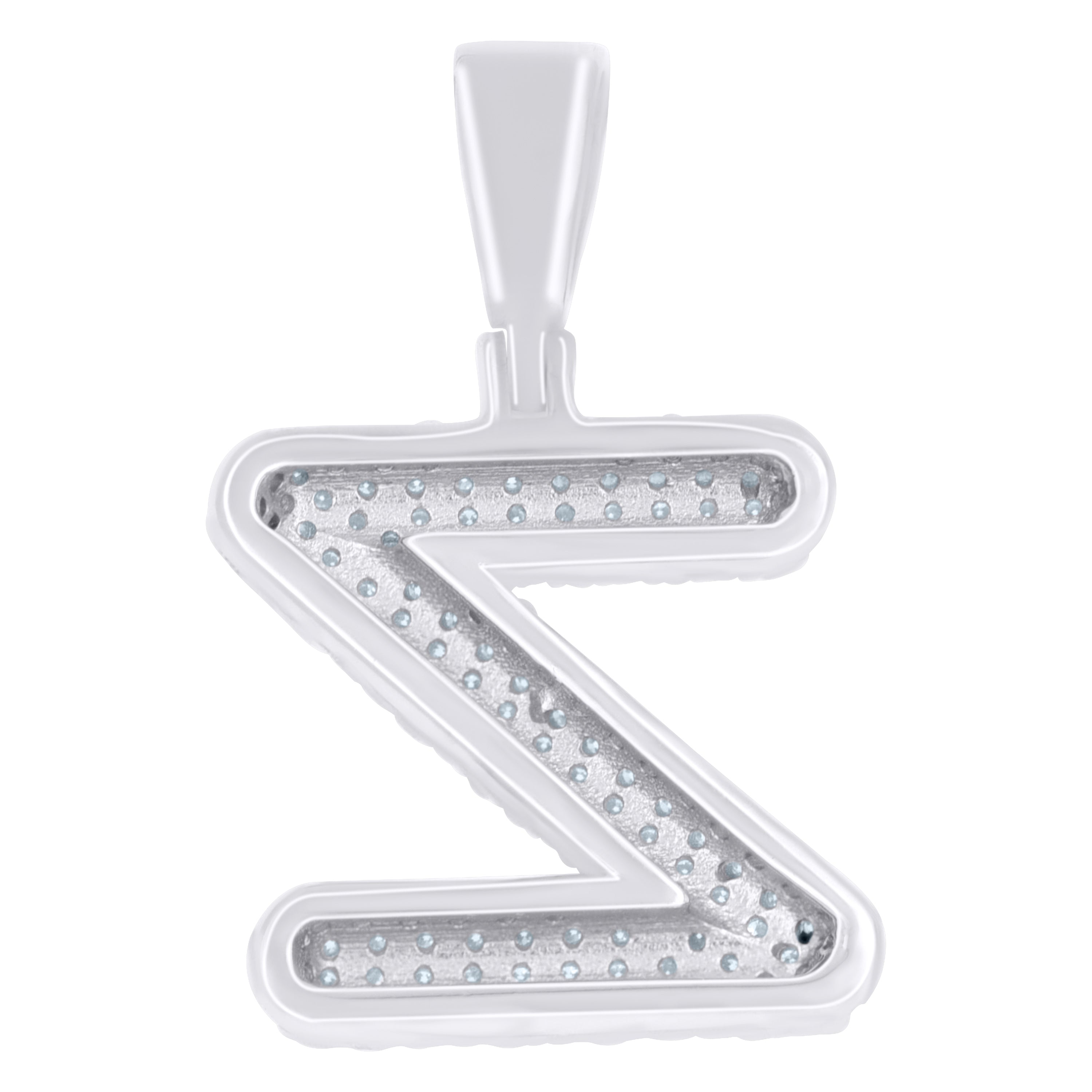 925 Sterling Silver Initial Letter Moissanite Pendant
