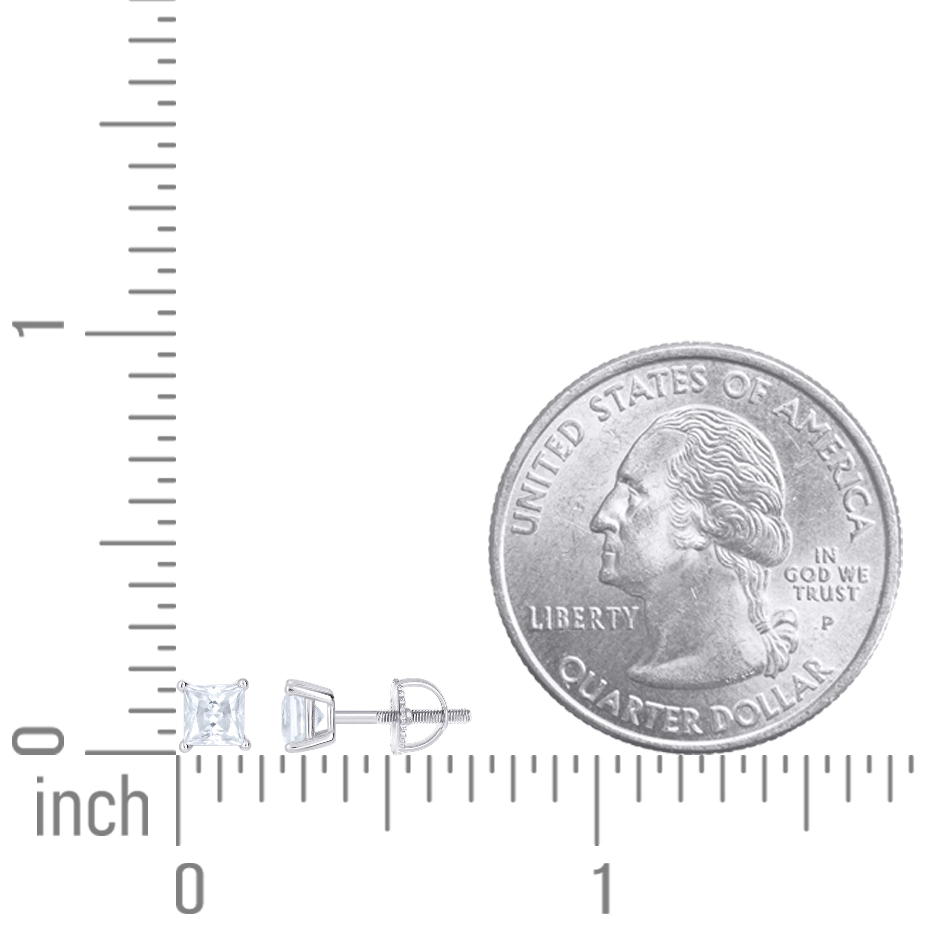 925 Sterling Silver Moissanite Stud Earrings